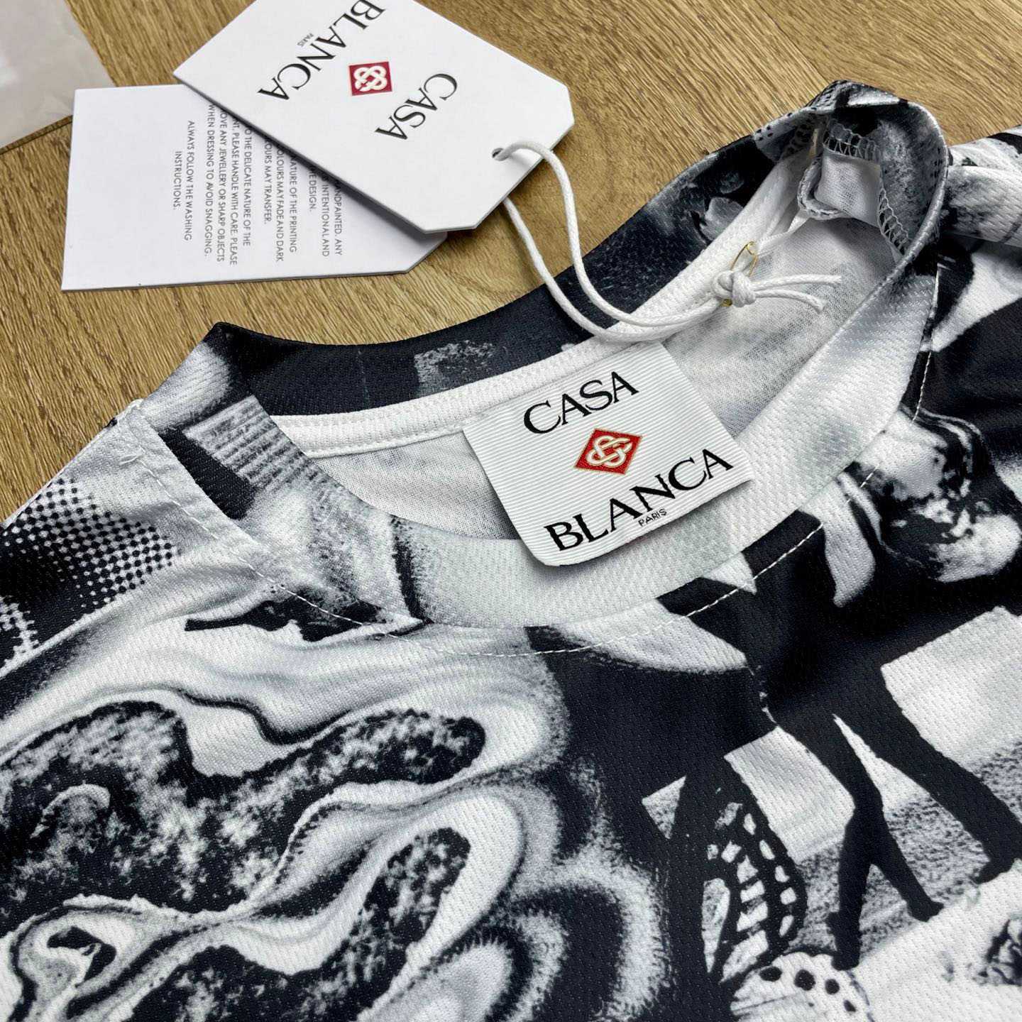 Casablanca Rave Collage Short Sleeve Mesh T‑Shirt C1140 - DopestKickz
