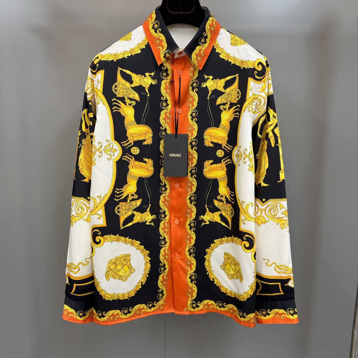 Versace Printed Silk Twill Regular Shirt - DopestKickz