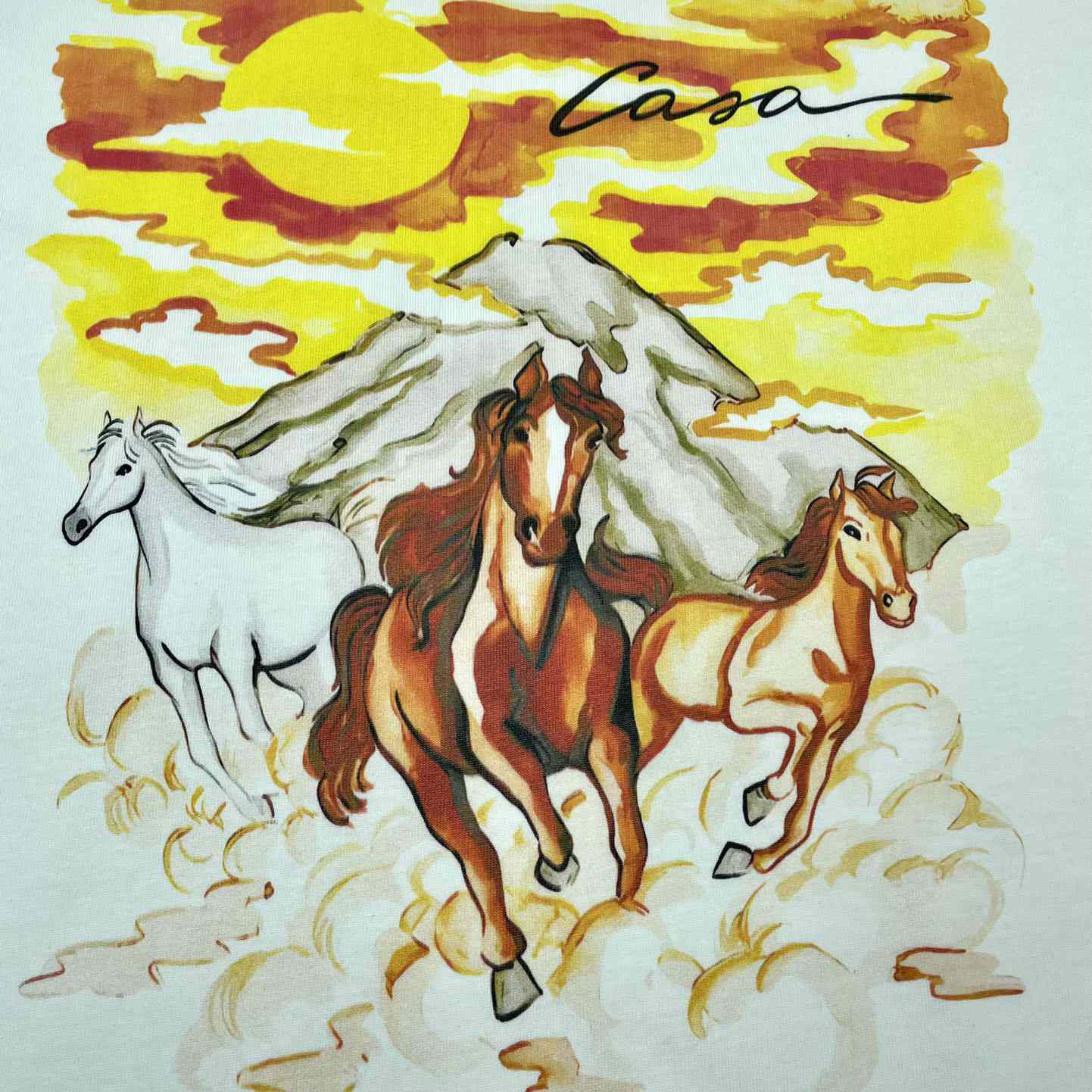 Casablanca Chevaux Sauvages-Print Organic-Cotton T-shirt C736 - DopestKickz