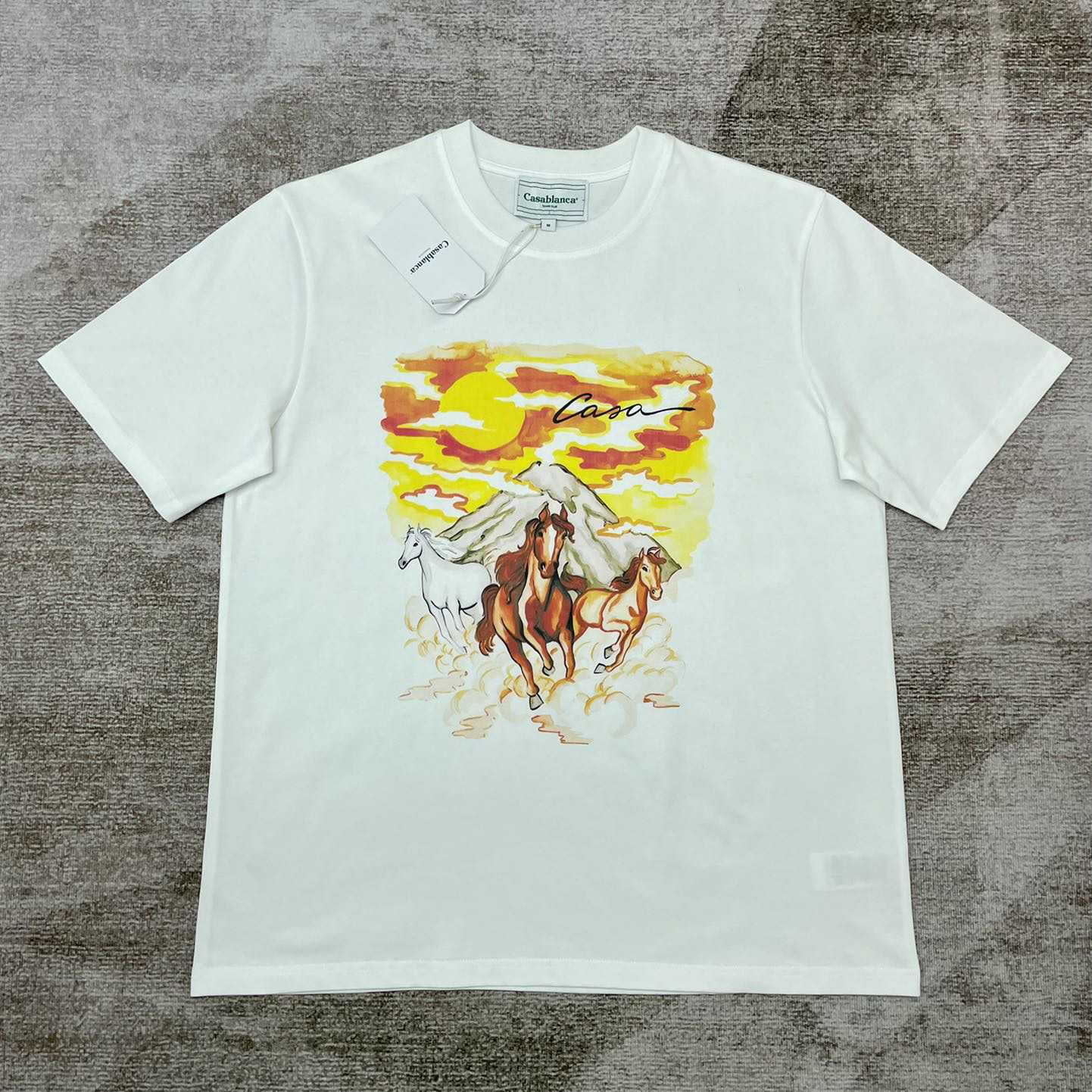 Casablanca Chevaux Sauvages-Print Organic-Cotton T-shirt C736 - DopestKickz