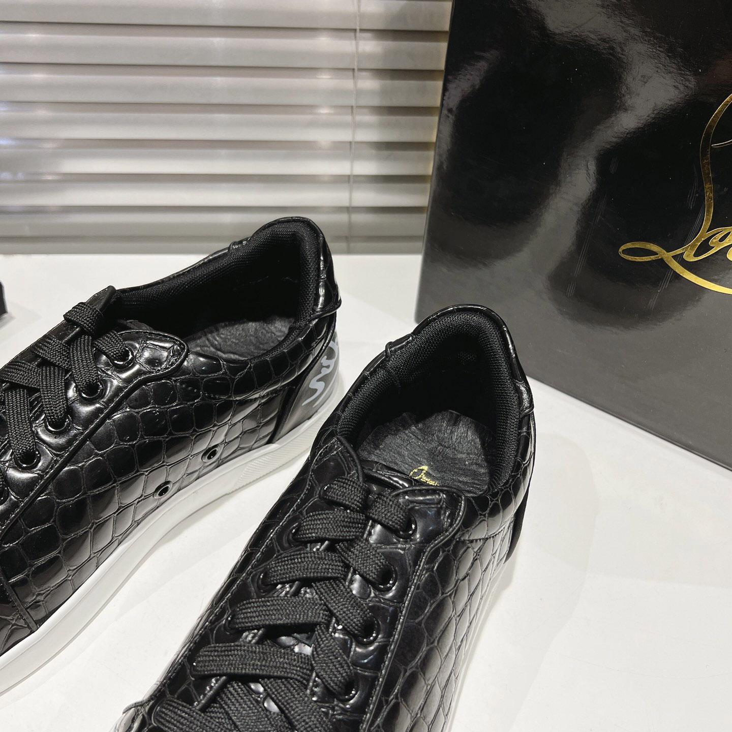 Christian Louboutin Fun Vieira Croc-Effect Leather Sneakers - DopestKickz