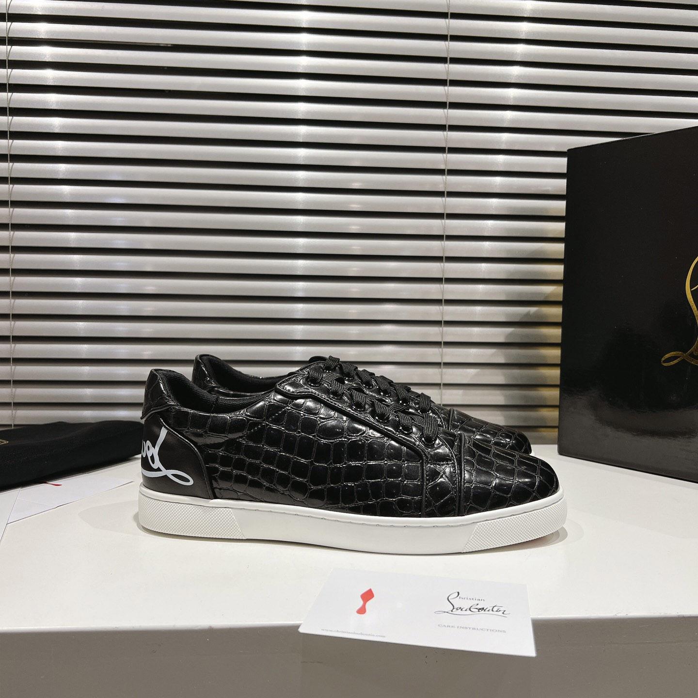 Christian Louboutin Fun Vieira Croc-Effect Leather Sneakers - DopestKickz