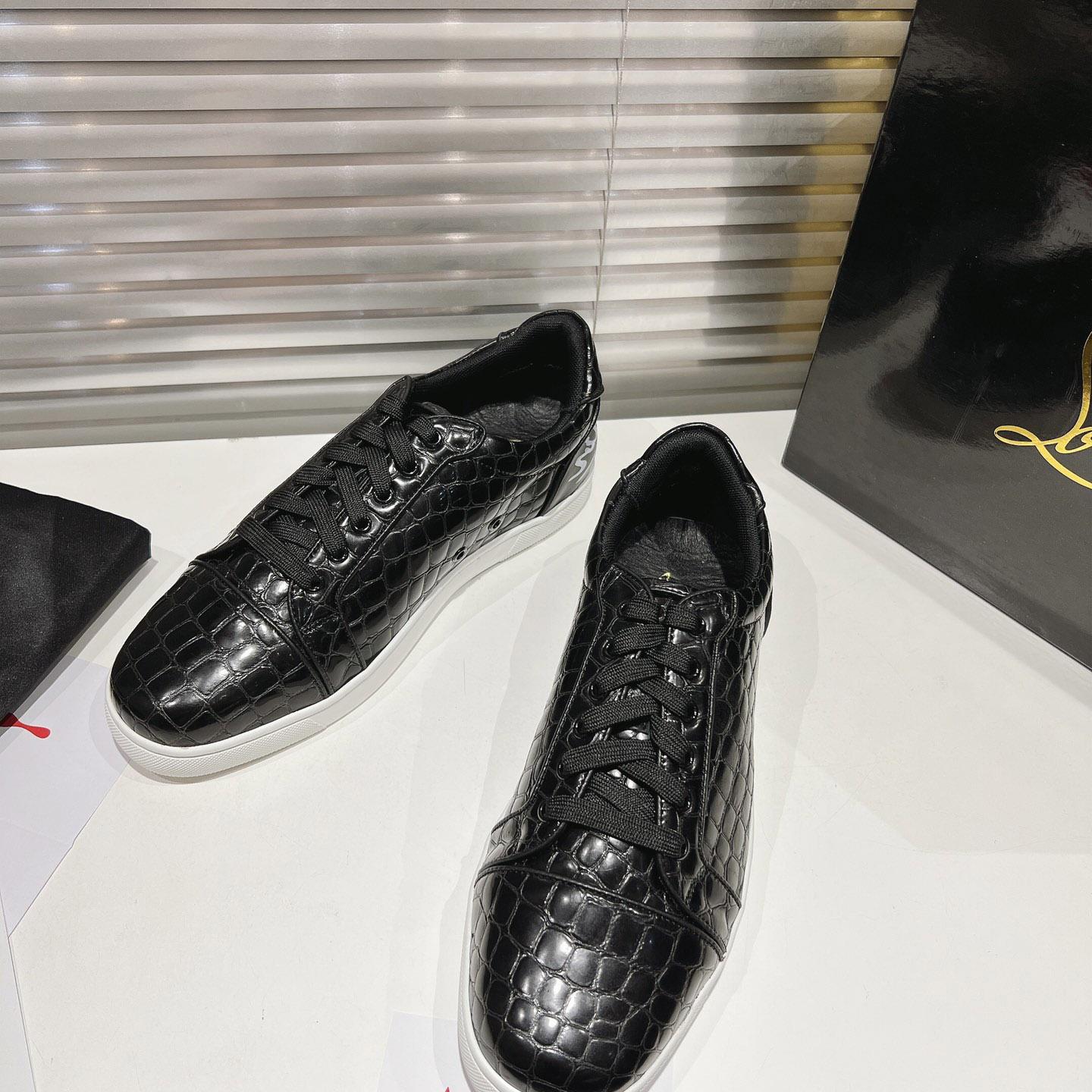 Christian Louboutin Fun Vieira Croc-Effect Leather Sneakers - DopestKickz