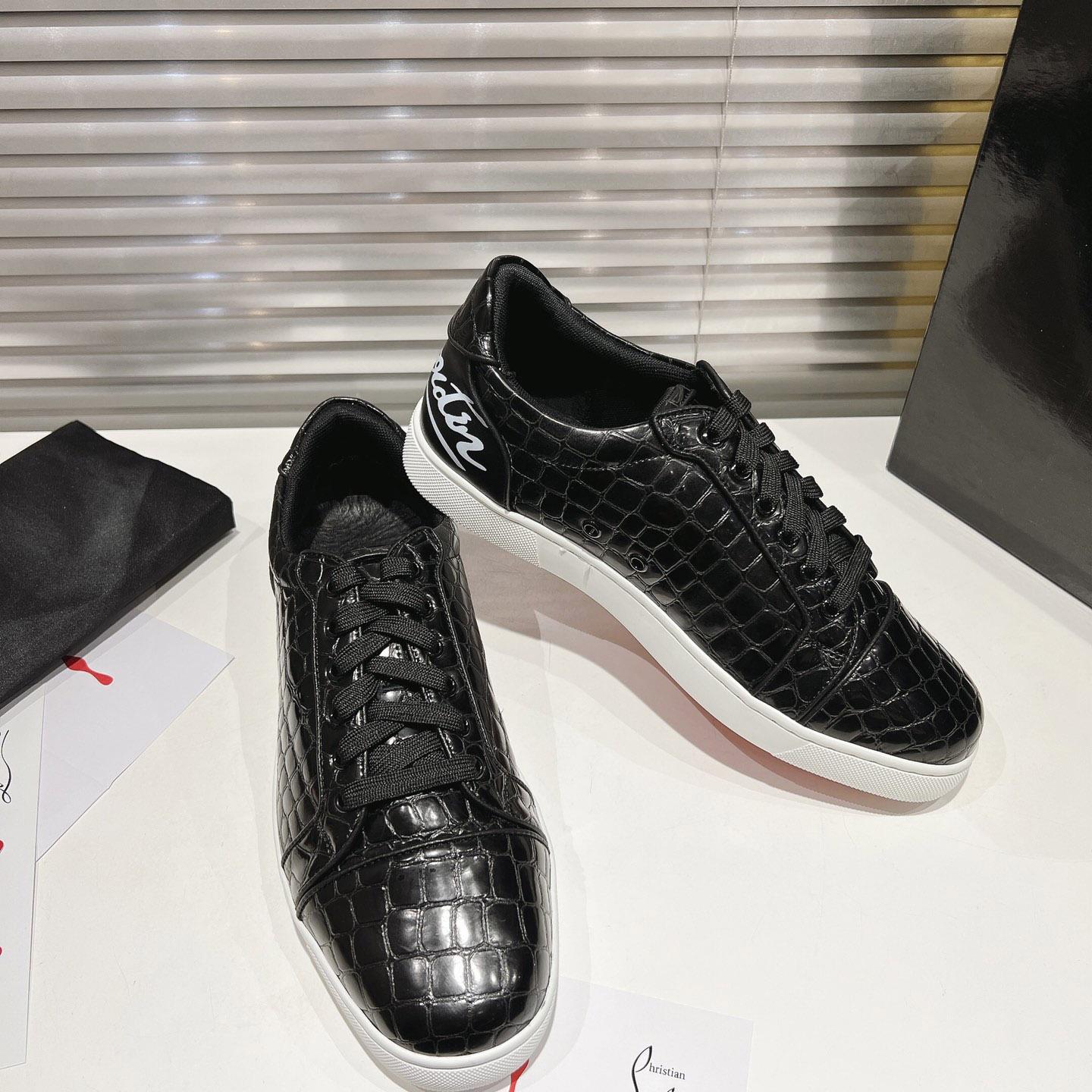 Christian Louboutin Fun Vieira Croc-Effect Leather Sneakers - DopestKickz