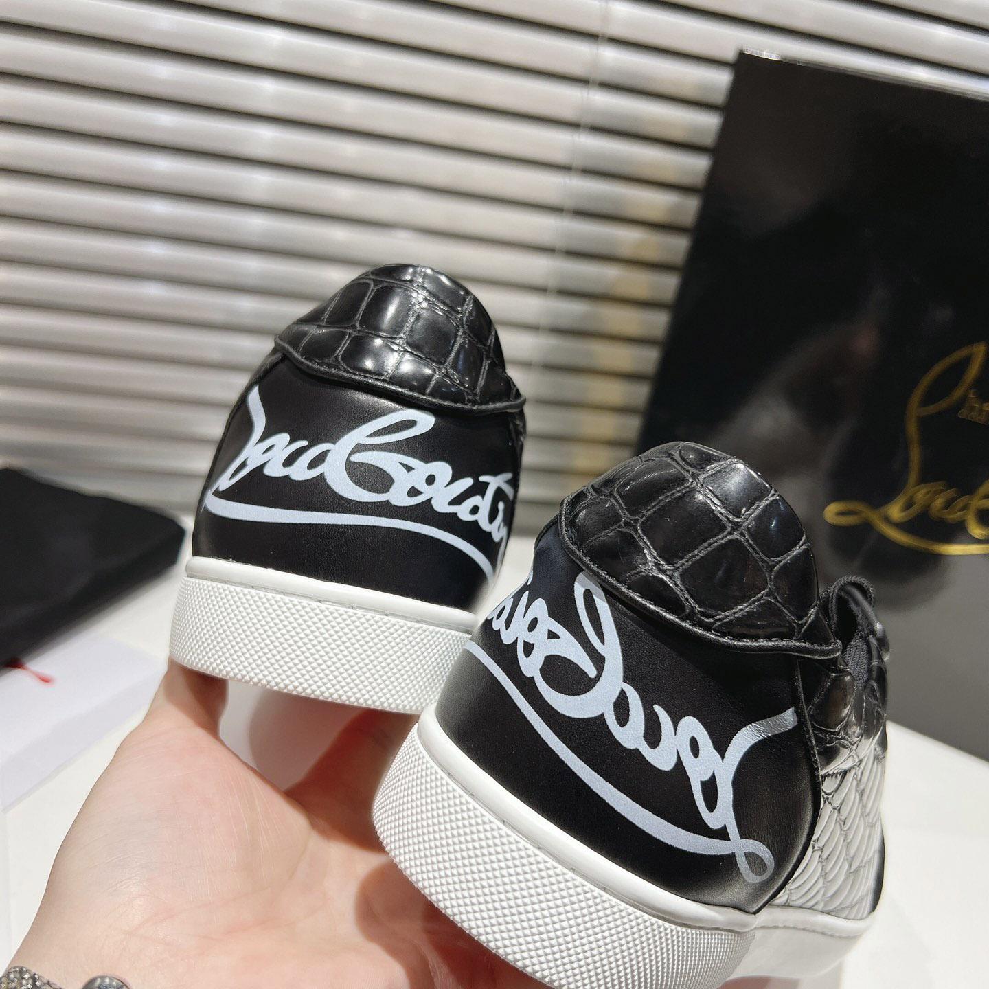 Christian Louboutin Fun Vieira Croc-Effect Leather Sneakers - DopestKickz