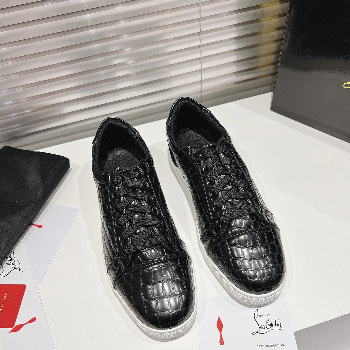 Christian Louboutin Fun Vieira Croc-Effect Leather Sneakers - DopestKickz