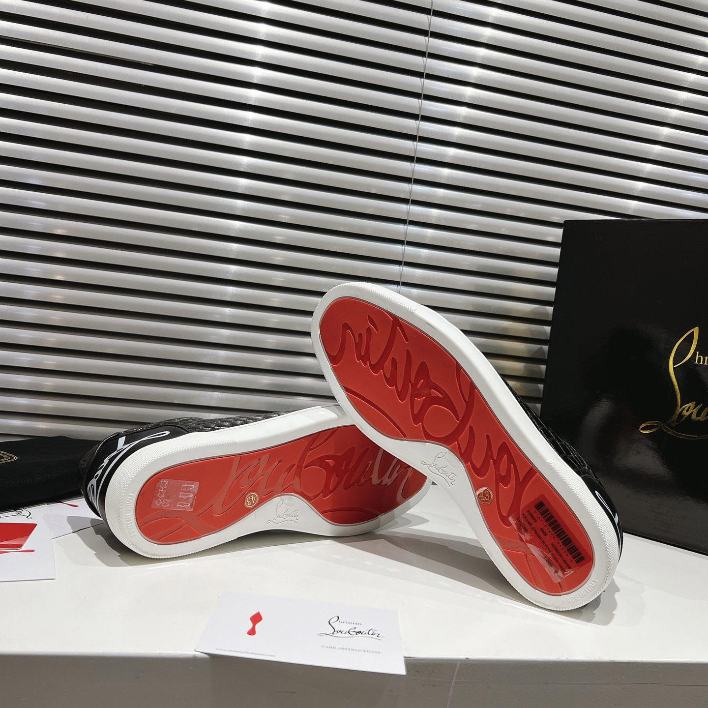 Christian Louboutin Fun Vieira Croc-Effect Leather Sneakers - DopestKickz