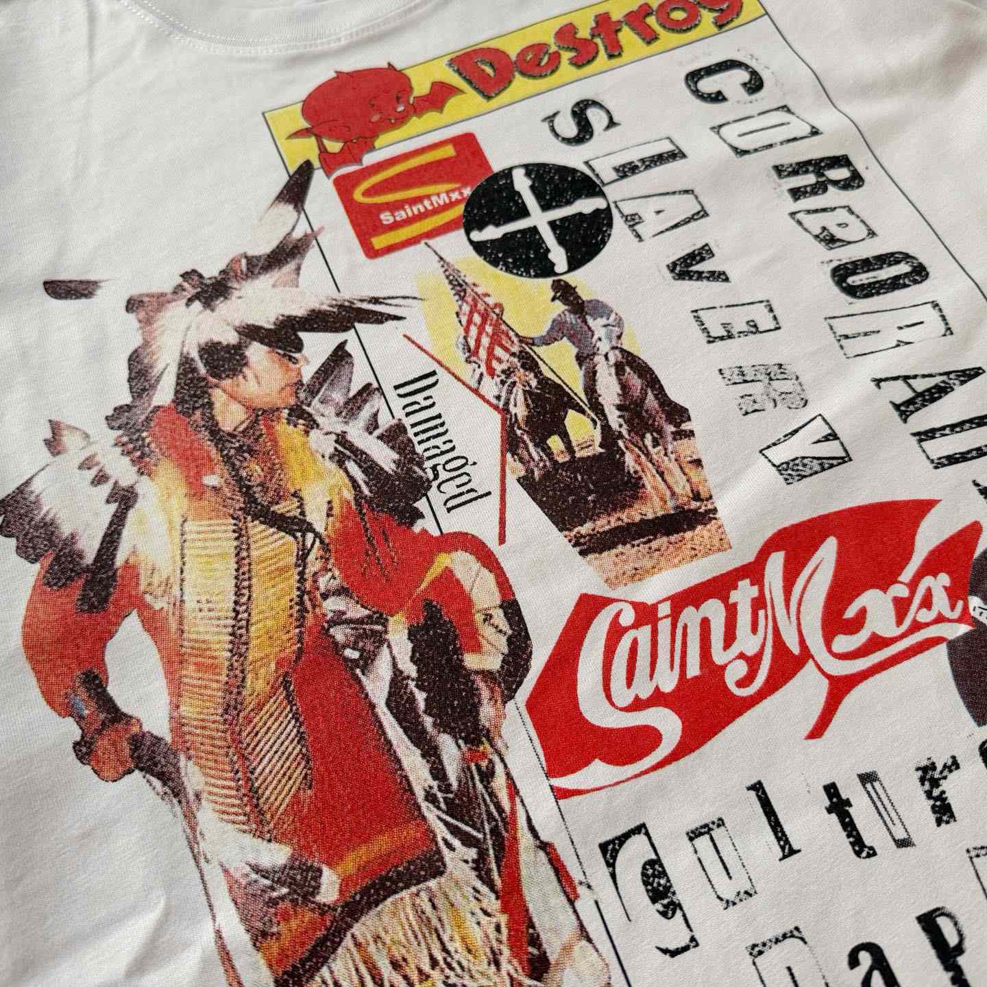 Saint Michael   'Destroy' SS T-Shirt In White - DopestKickz