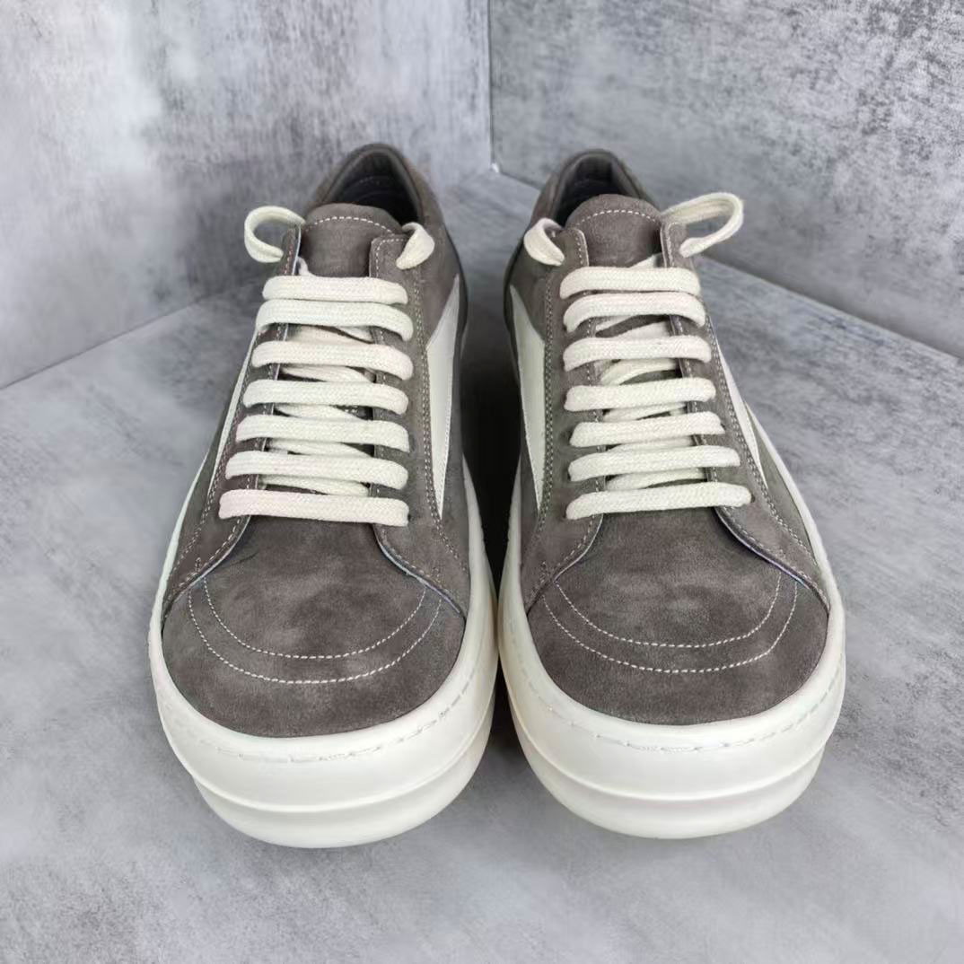 Rick Owens EDFU Suede Leather Vintage Low 'Dust Milk' - DopestKickz