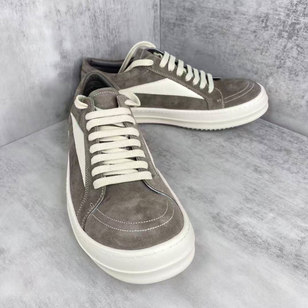 Rick Owens EDFU Suede Leather Vintage Low 'Dust Milk' - DopestKickz
