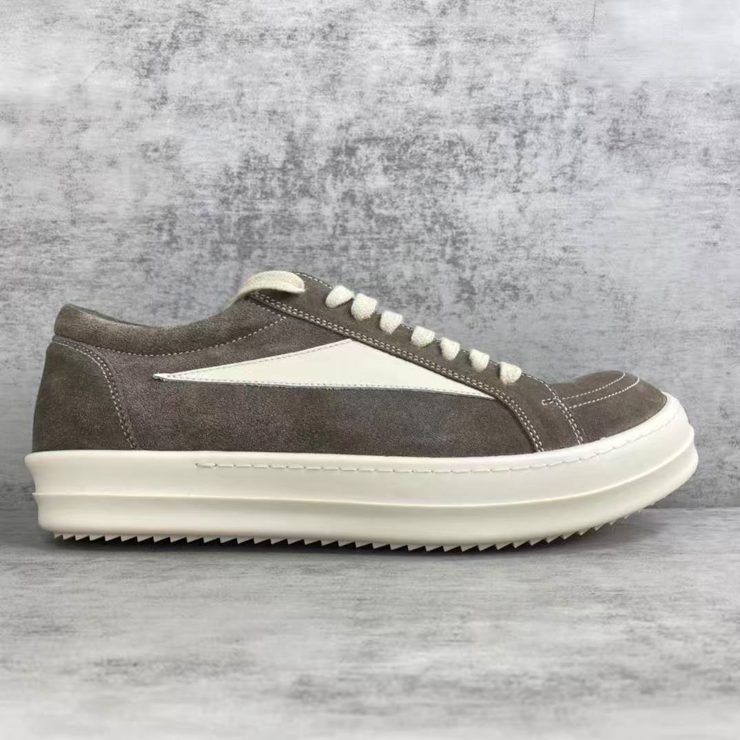 Rick Owens EDFU Suede Leather Vintage Low 'Dust Milk' - DopestKickz