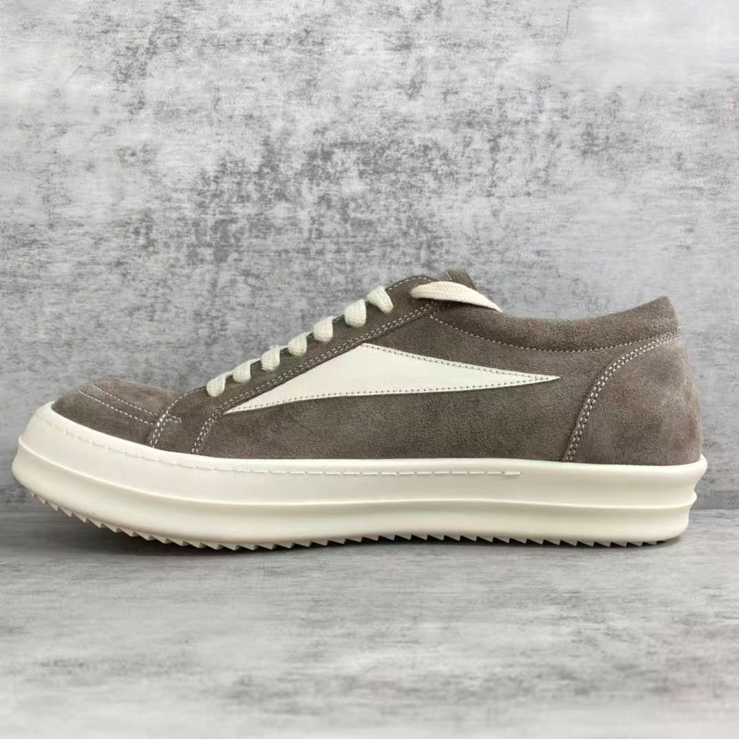 Rick Owens EDFU Suede Leather Vintage Low 'Dust Milk' - DopestKickz