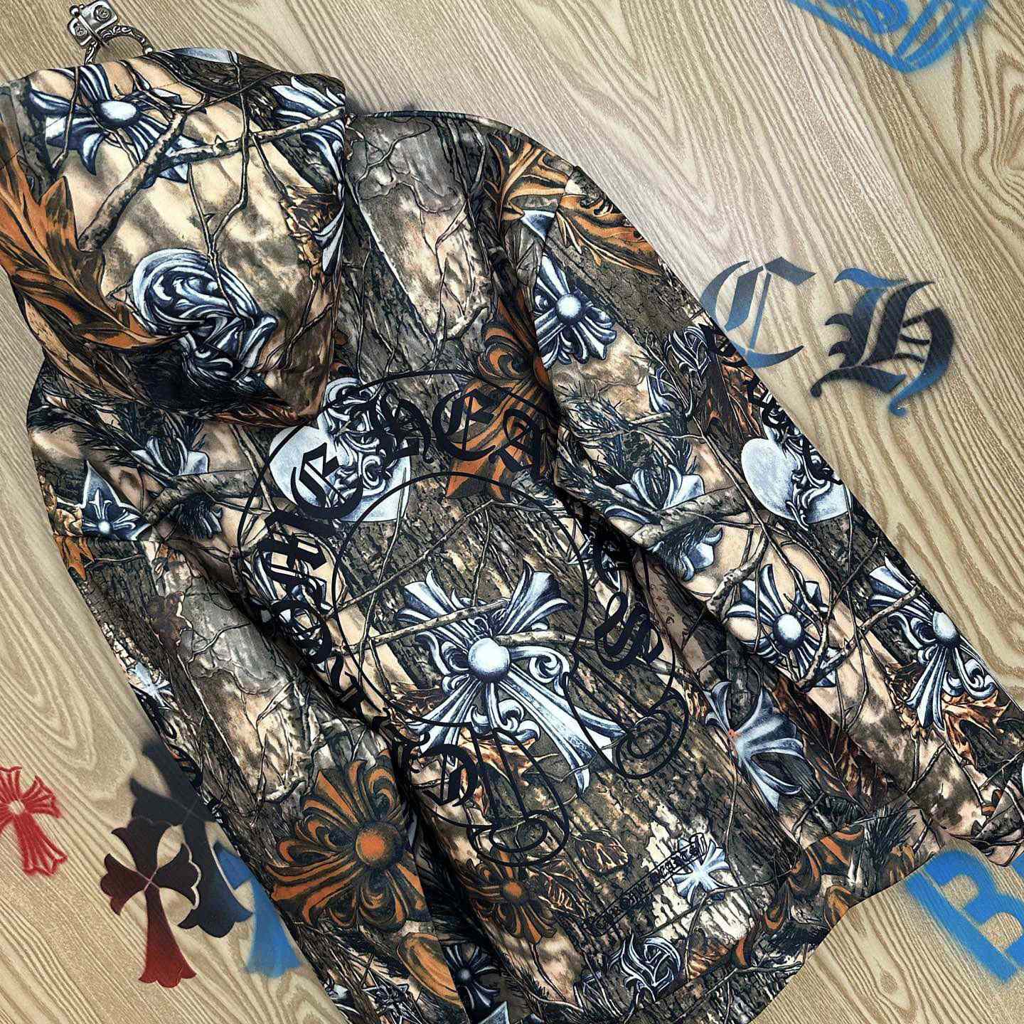 Chrome Hearts X NOCTA X Nike Cardinal Stock Fleece Hoodie 'Multi-Color/Safety Orange' - DopestKickz