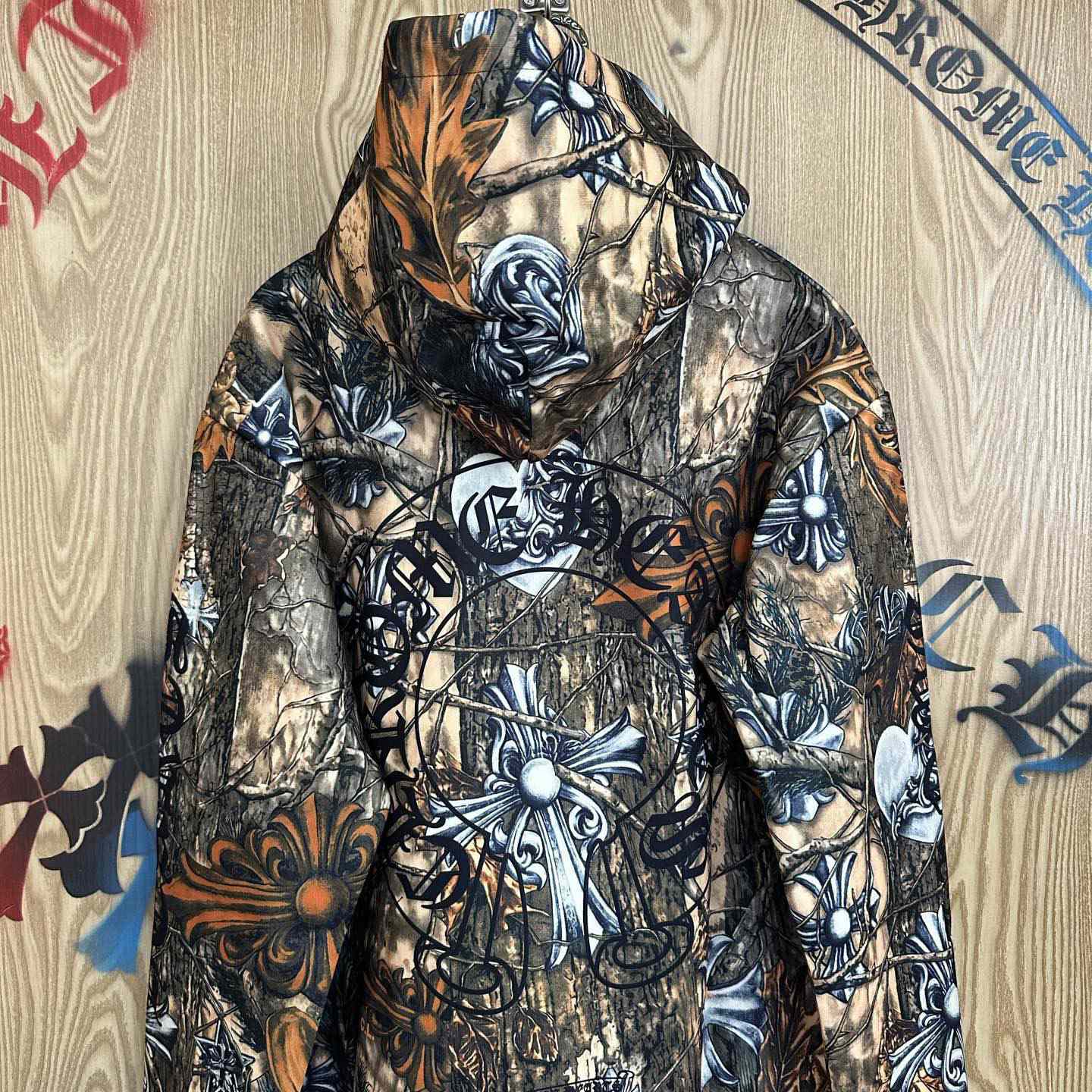 Chrome Hearts X NOCTA X Nike Cardinal Stock Fleece Hoodie 'Multi-Color/Safety Orange' - DopestKickz