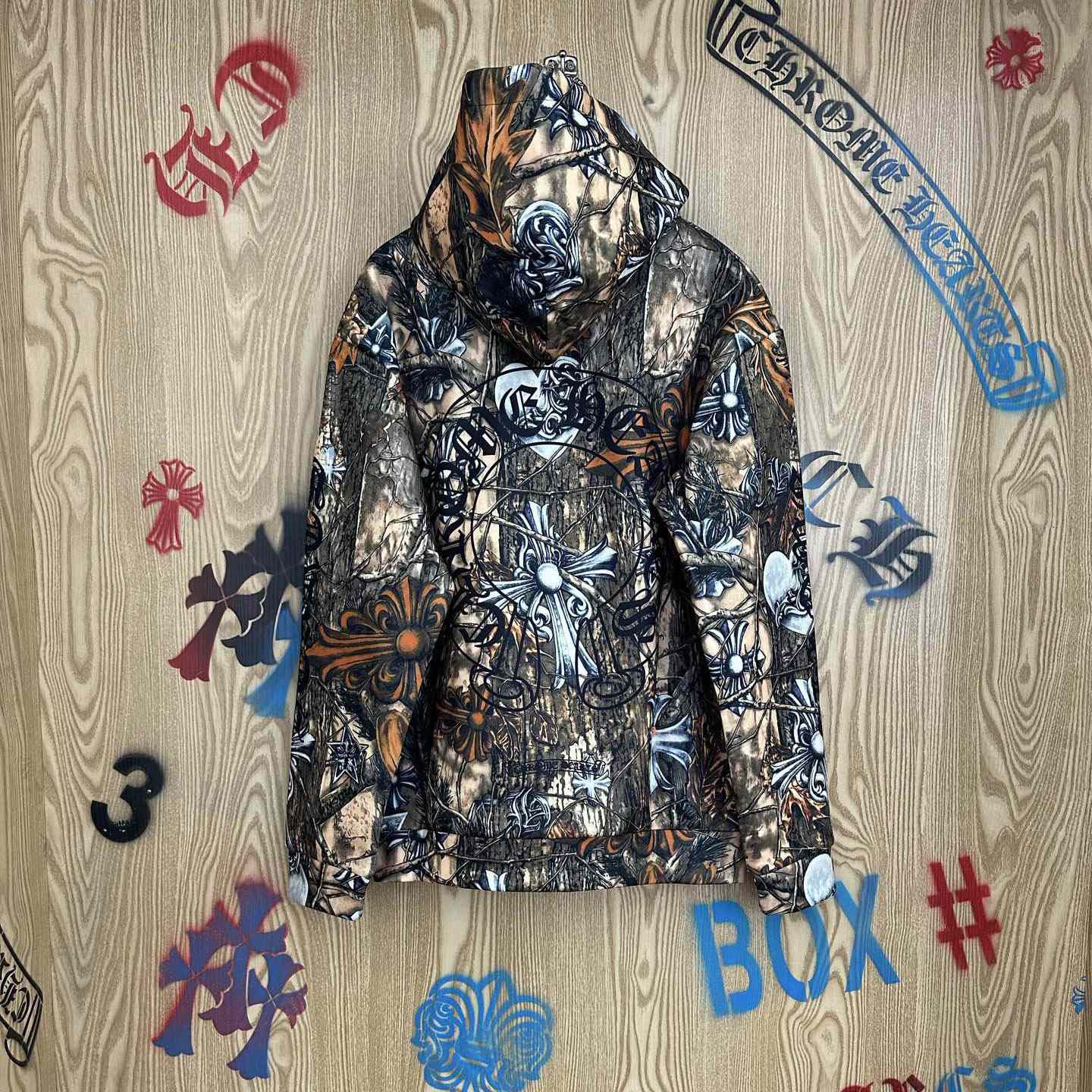 Chrome Hearts X NOCTA X Nike Cardinal Stock Fleece Hoodie 'Multi-Color/Safety Orange' - DopestKickz