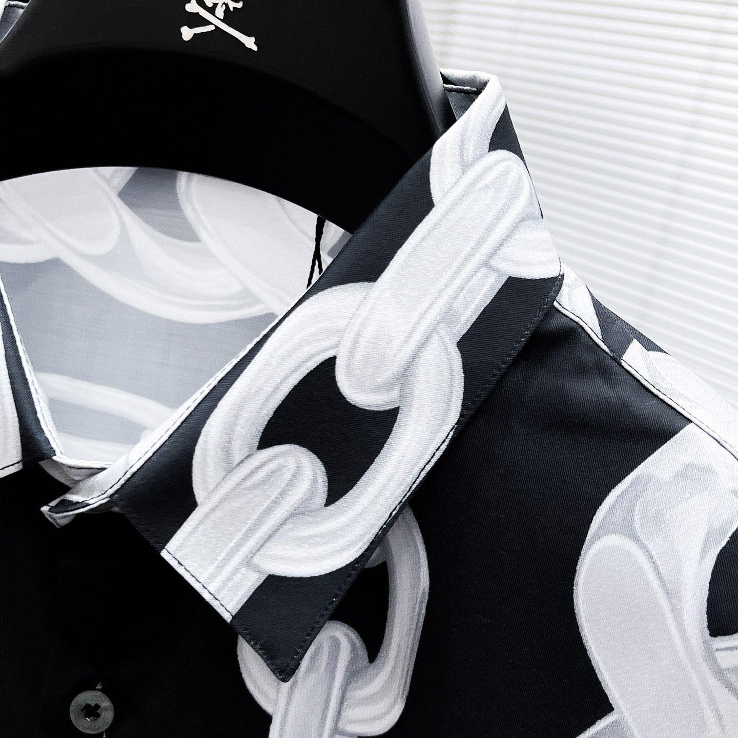 Versace Black Medusa Chains Silk Shirt - DopestKickz