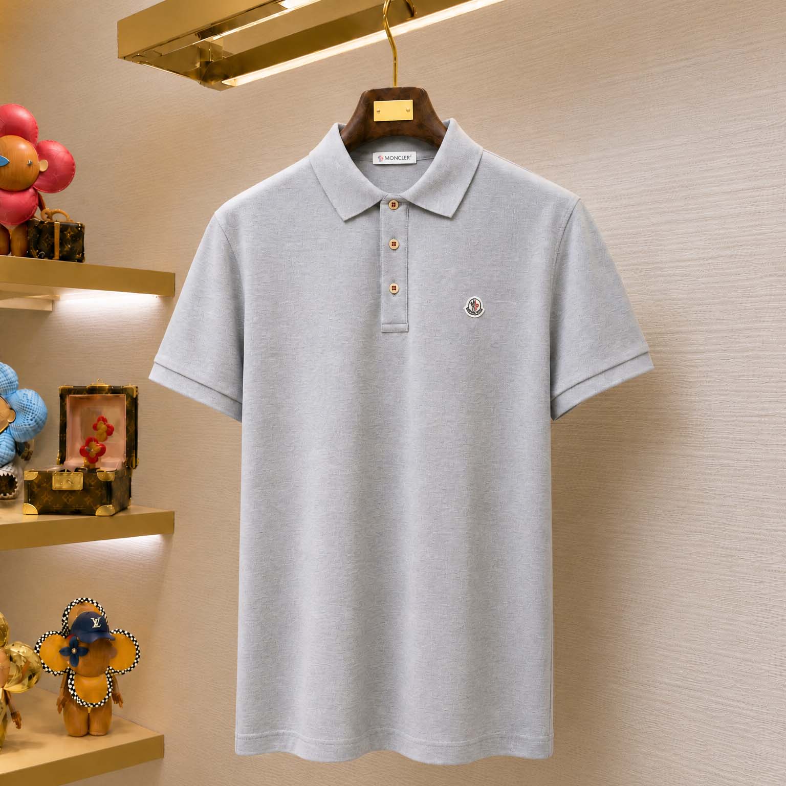 Moncler Logo Patch Cotton Polo Shirt - DopestKickz