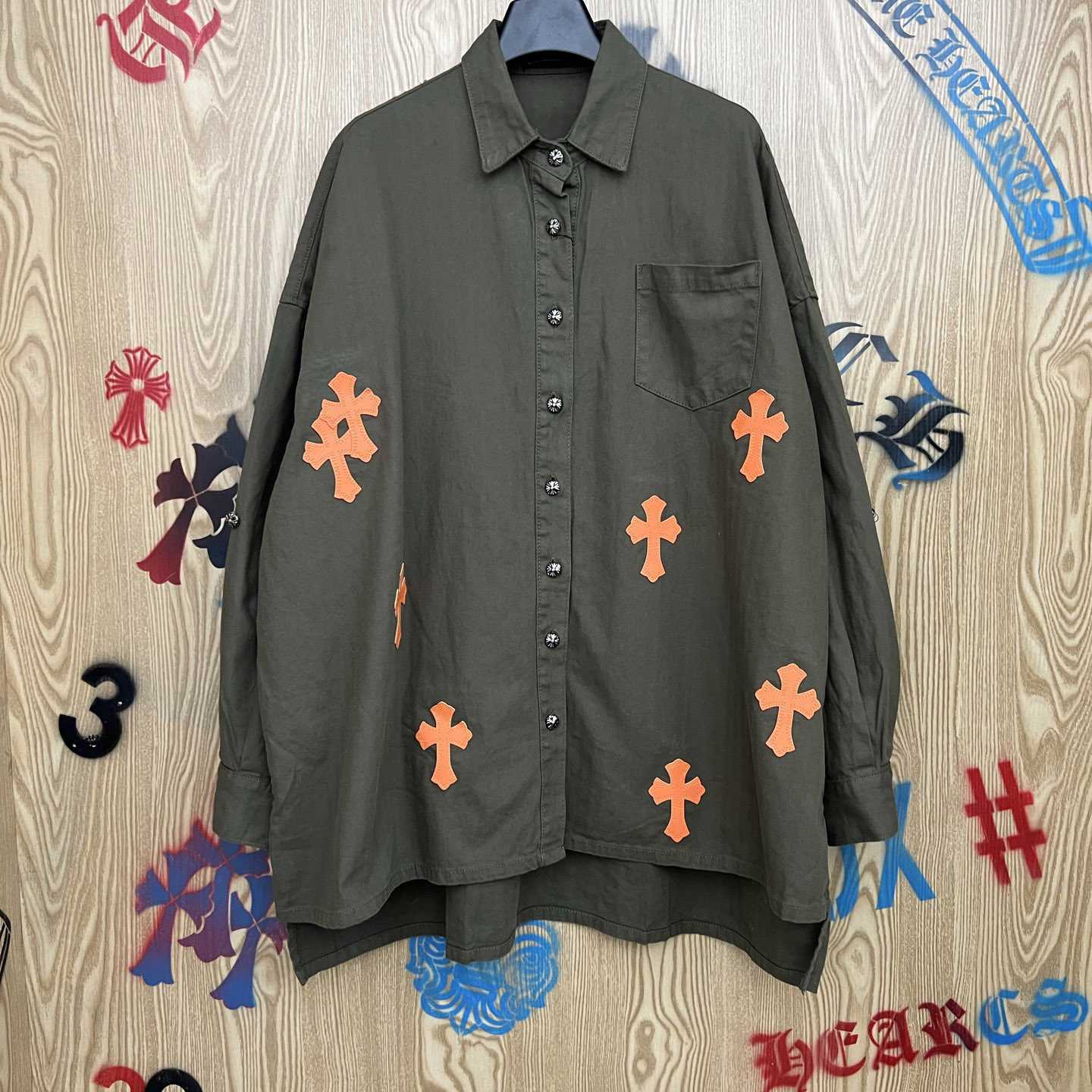 Chrome Hearts  Oversized Cross Patch Shirt - DopestKickz
