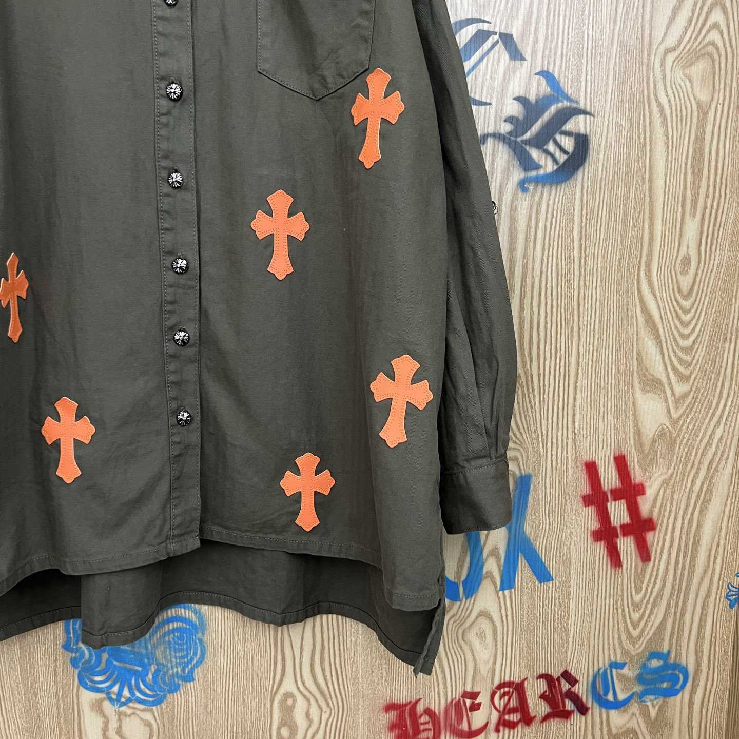Chrome Hearts  Oversized Cross Patch Shirt - DopestKickz
