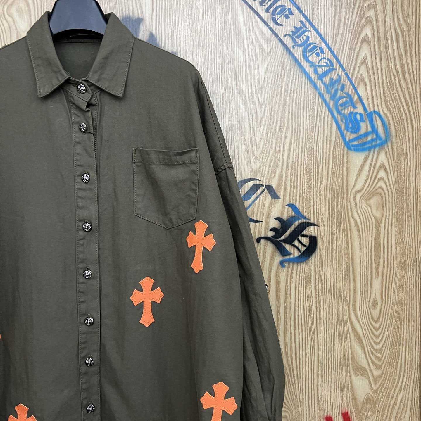 Chrome Hearts  Oversized Cross Patch Shirt - DopestKickz
