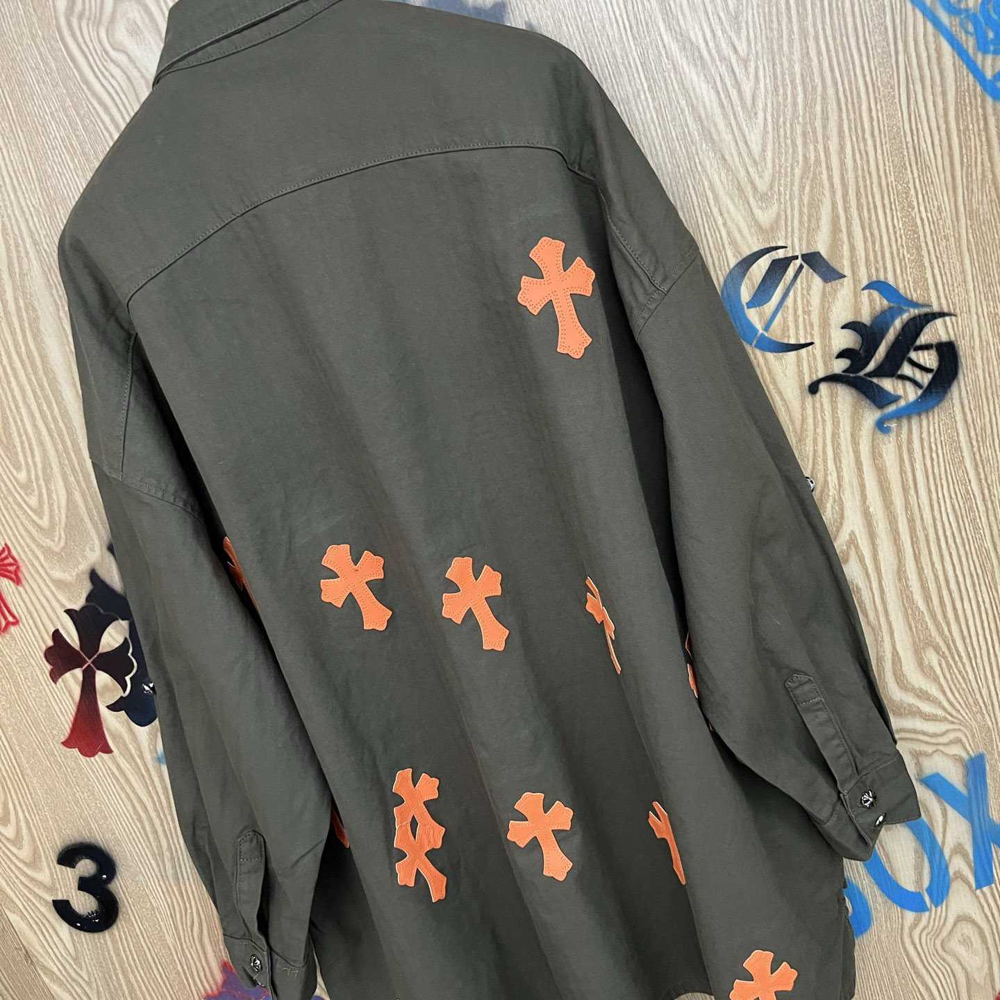 Chrome Hearts  Oversized Cross Patch Shirt - DopestKickz