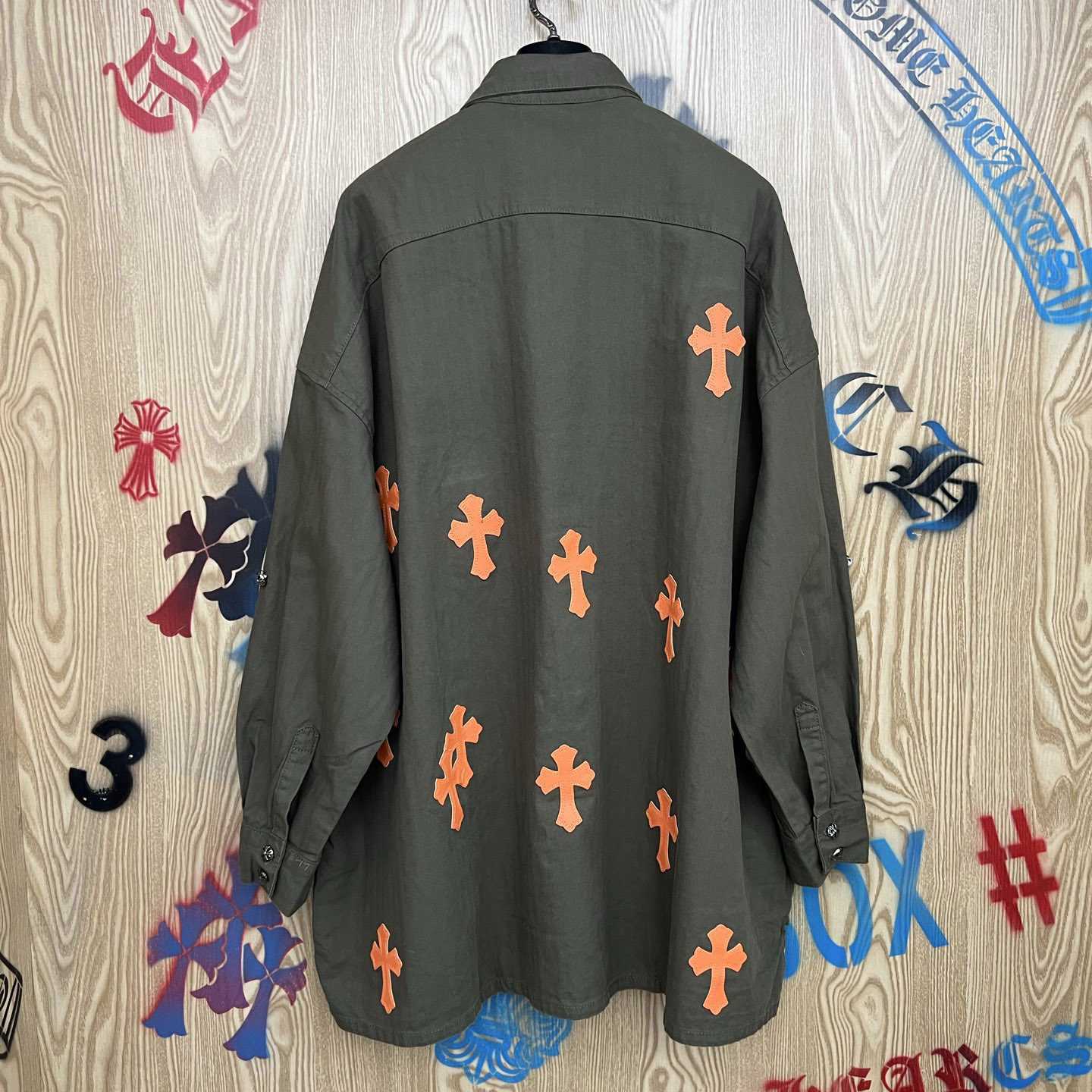 Chrome Hearts  Oversized Cross Patch Shirt - DopestKickz