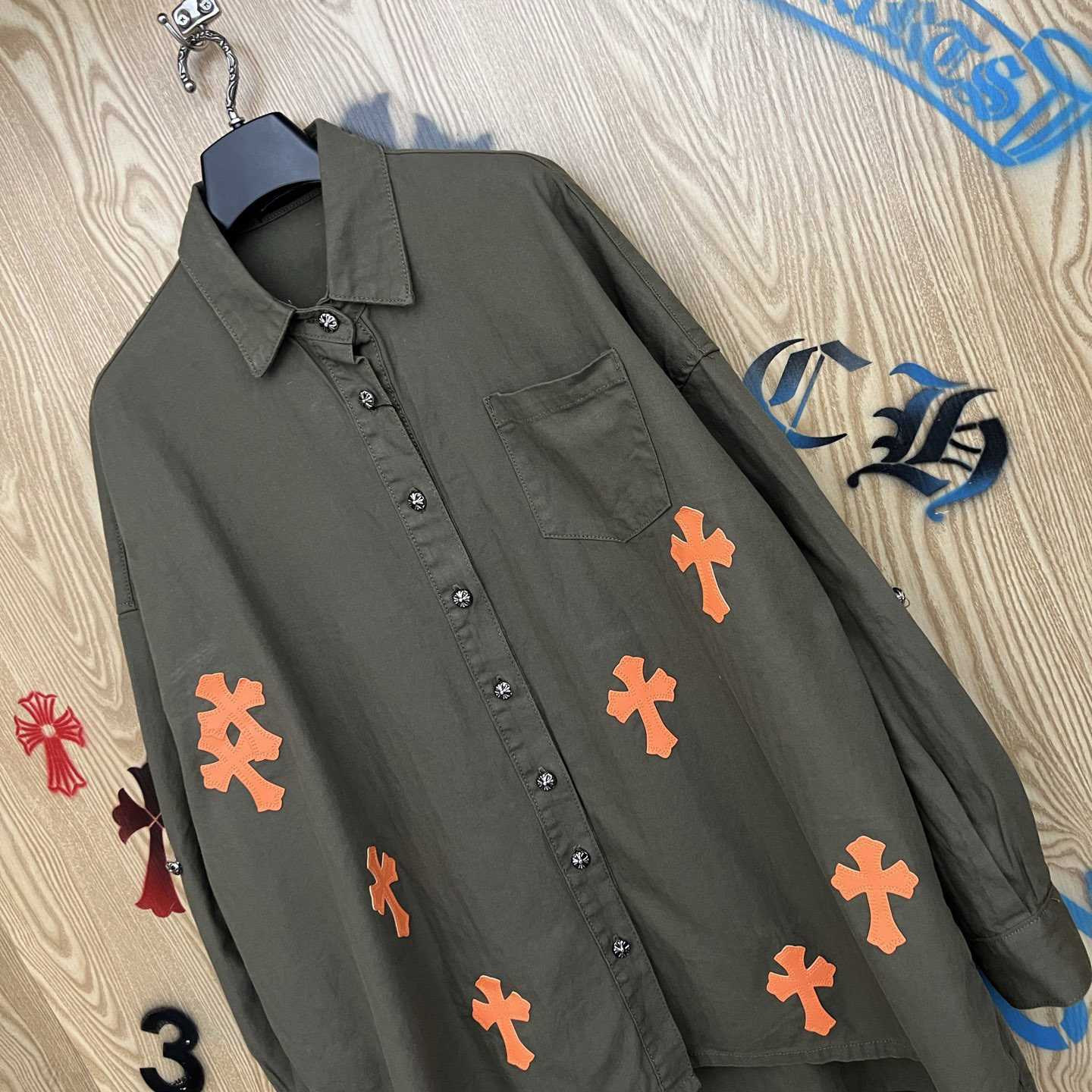 Chrome Hearts  Oversized Cross Patch Shirt - DopestKickz