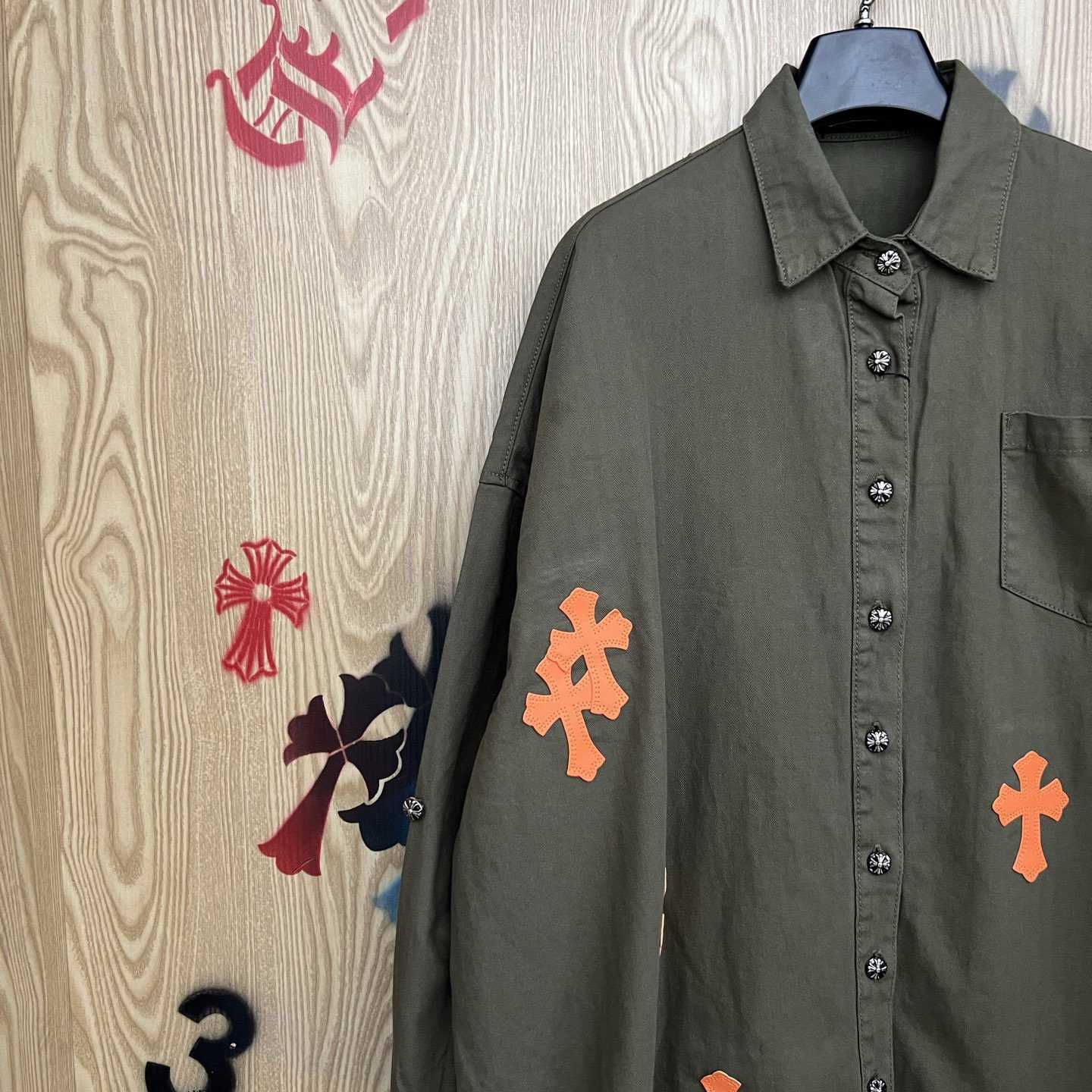 Chrome Hearts  Oversized Cross Patch Shirt - DopestKickz