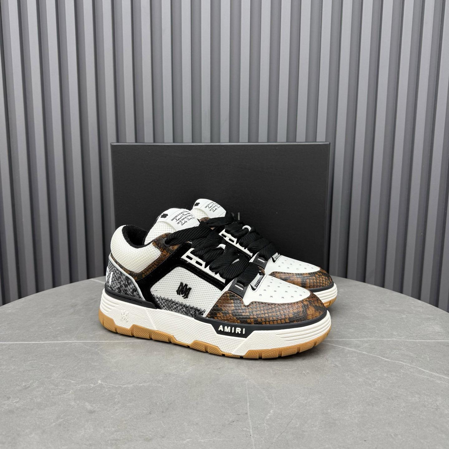 Amiri Off-White & Brown Snake MA-1 Sneakers - DopestKickz