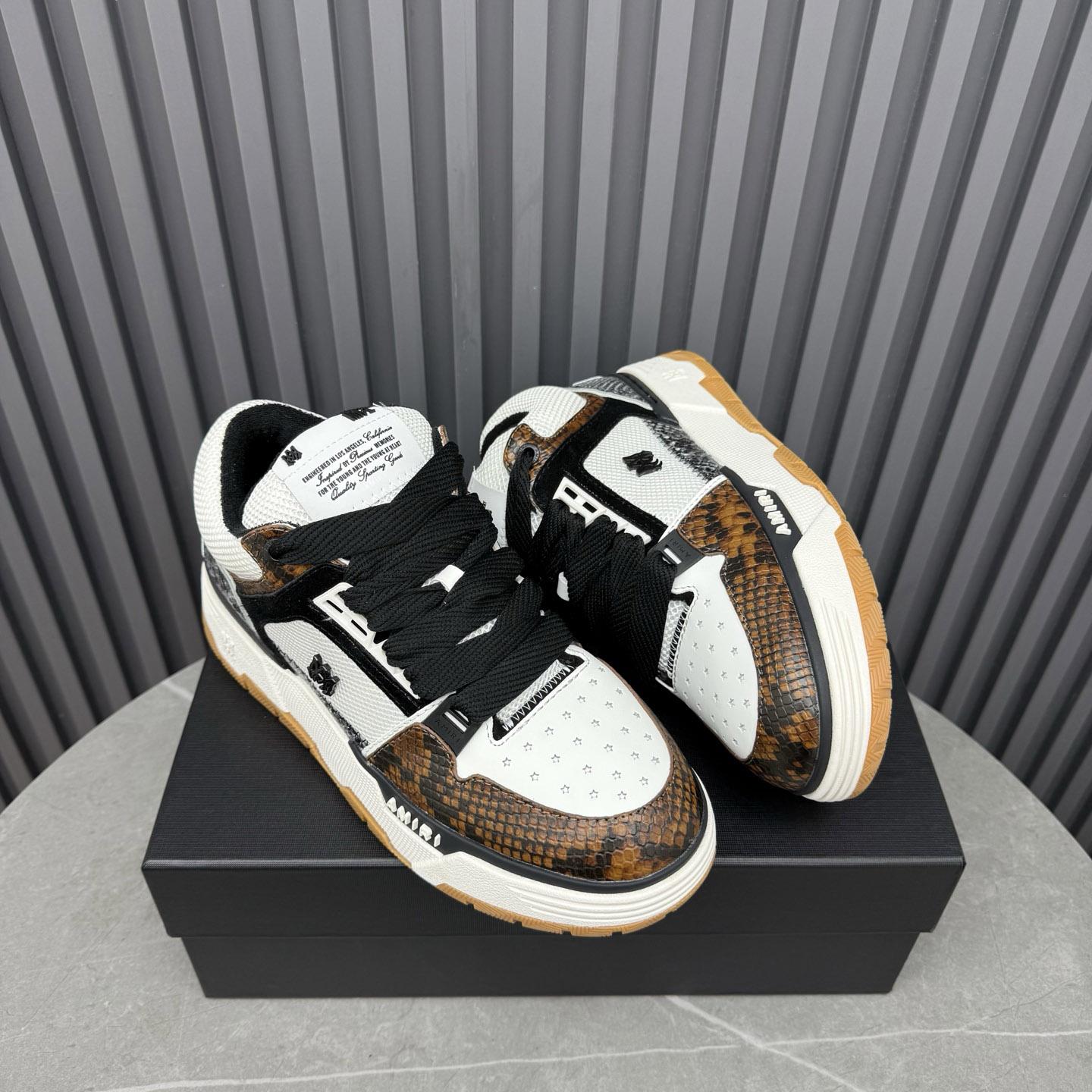 Amiri Off-White & Brown Snake MA-1 Sneakers - DopestKickz