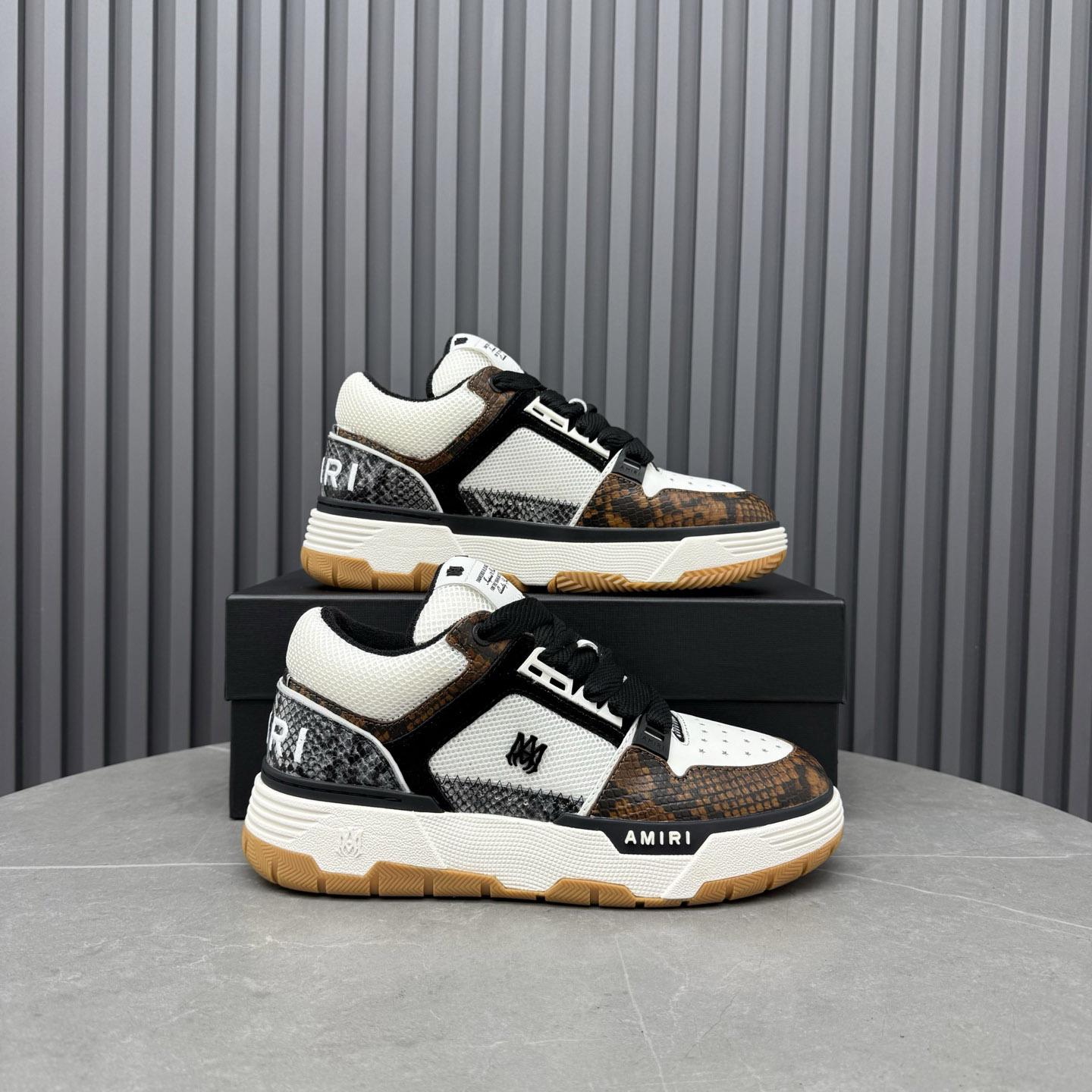 Amiri Off-White & Brown Snake MA-1 Sneakers - DopestKickz