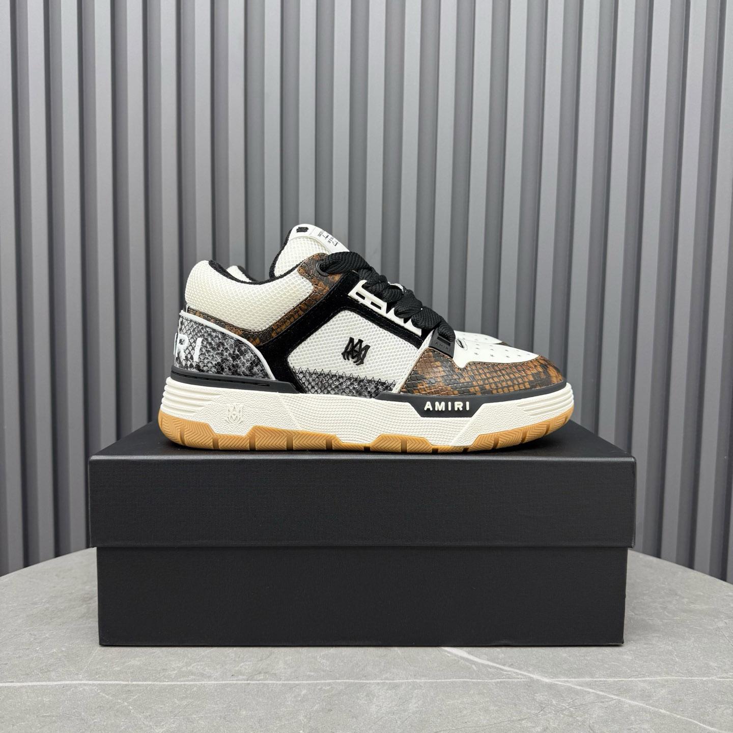 Amiri Off-White & Brown Snake MA-1 Sneakers - DopestKickz
