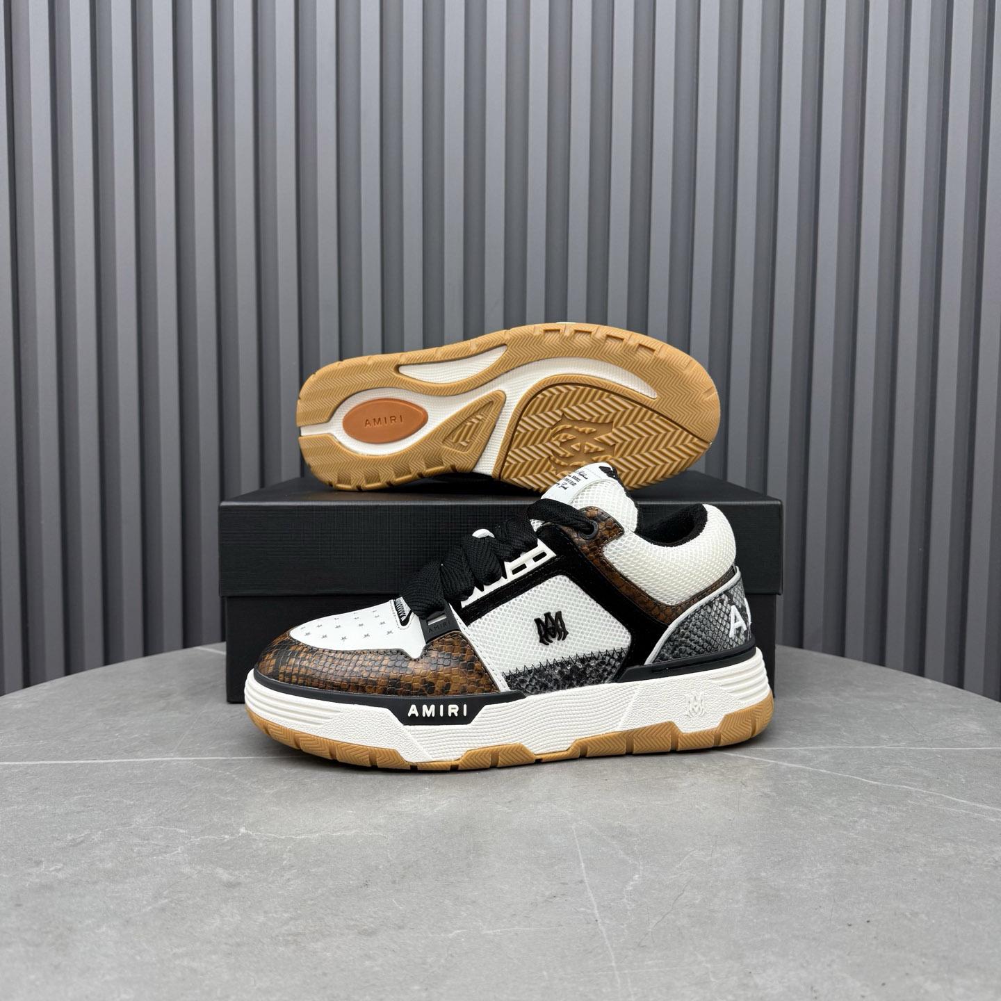 Amiri Off-White & Brown Snake MA-1 Sneakers - DopestKickz