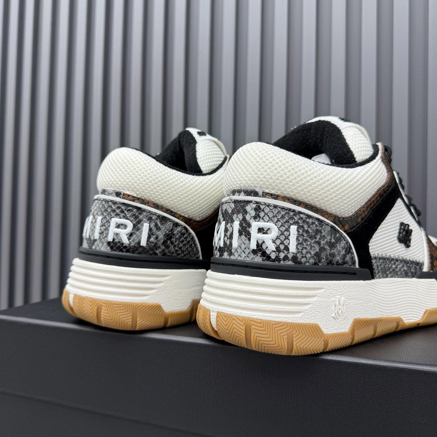 Amiri Off-White & Brown Snake MA-1 Sneakers - DopestKickz