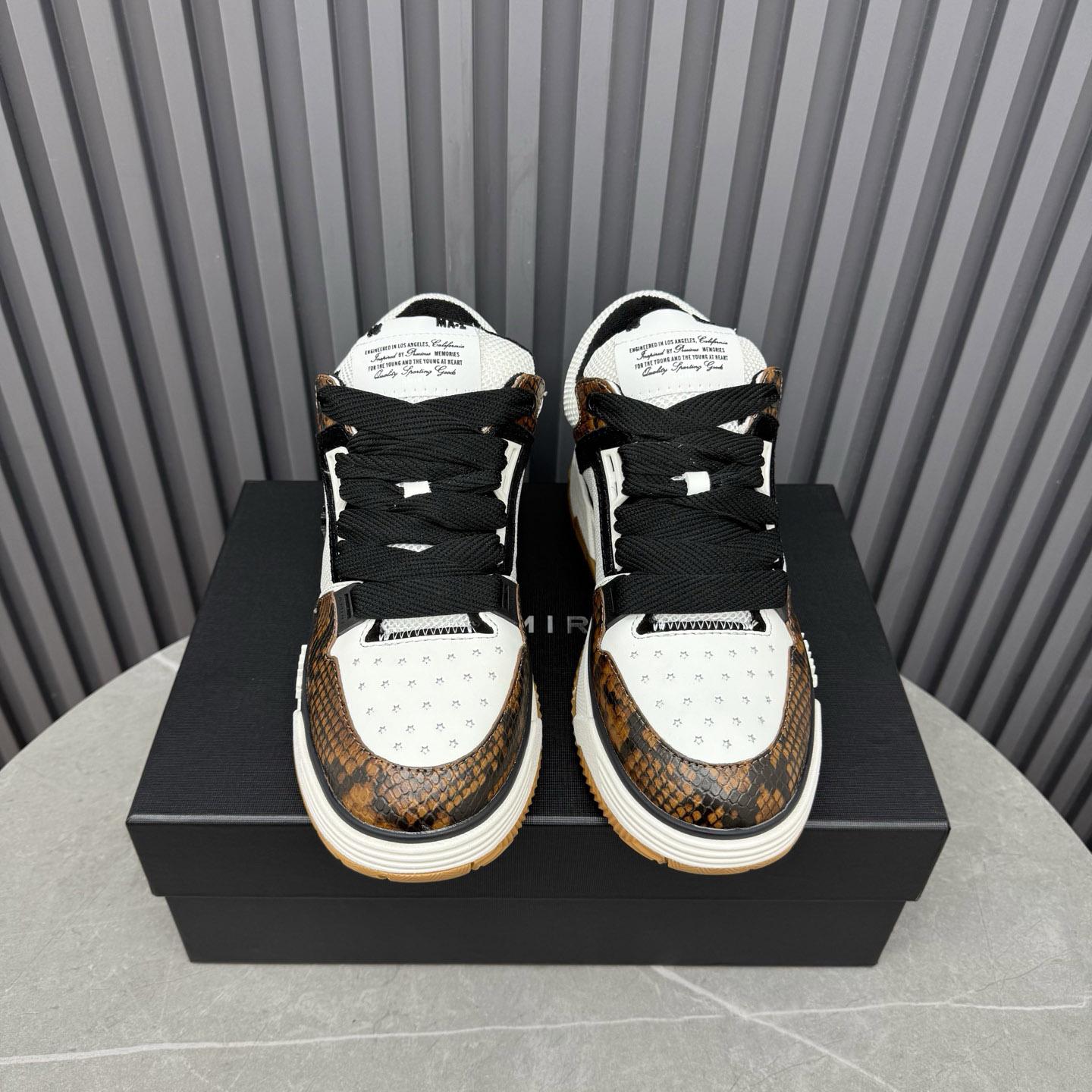 Amiri Off-White & Brown Snake MA-1 Sneakers - DopestKickz