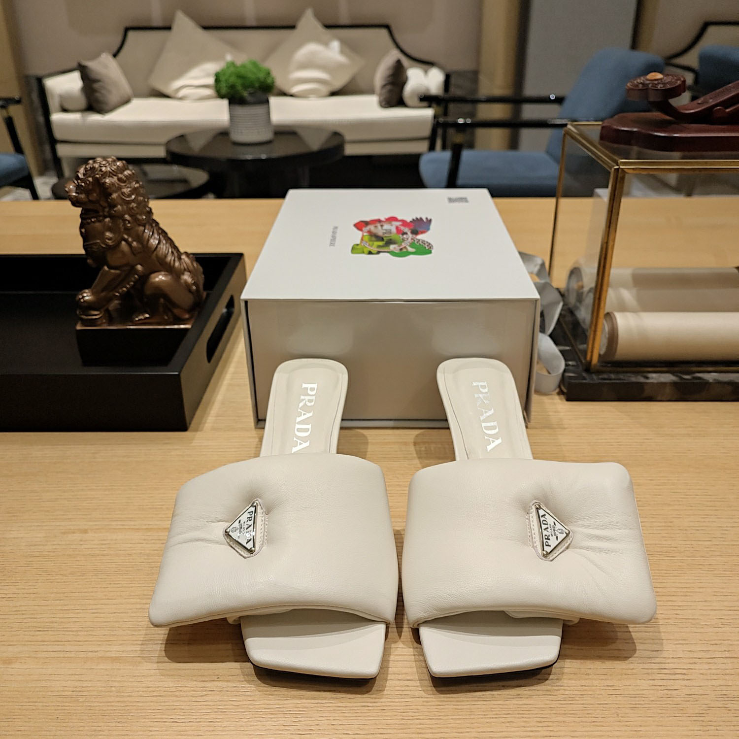 Prada Soft Padded Nappa Sandals - DopestKickz