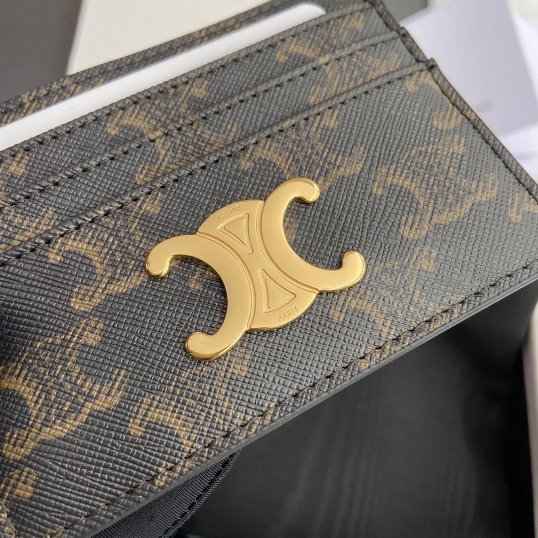 Celine Card Holder Triomphe In Triomphe Canvas - DopestKickz