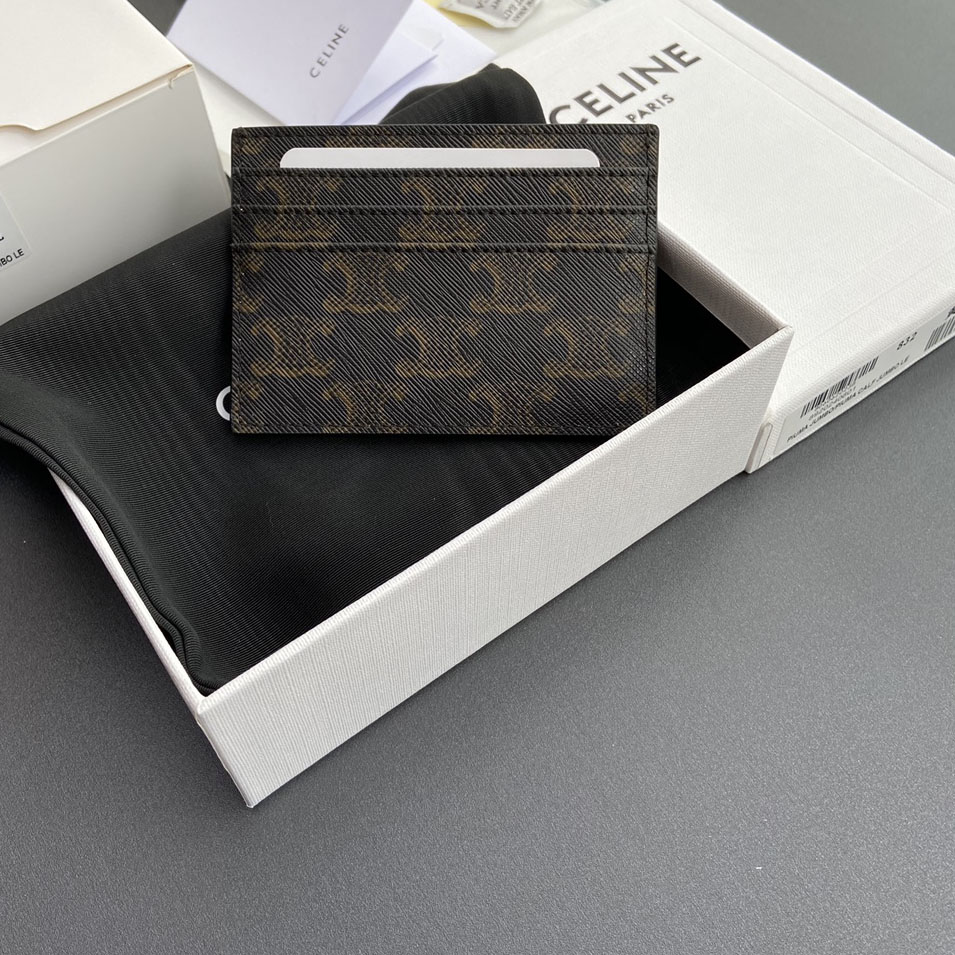 Celine Card Holder Triomphe In Triomphe Canvas - DopestKickz