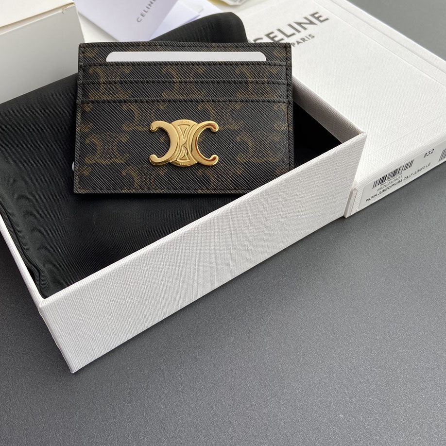 Celine Card Holder Triomphe In Triomphe Canvas - DopestKickz
