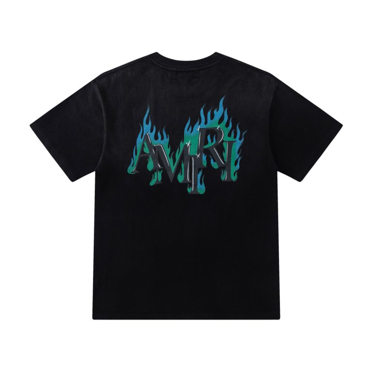 Amiri Flames Printed Cotton T-shirt - DopestKickz