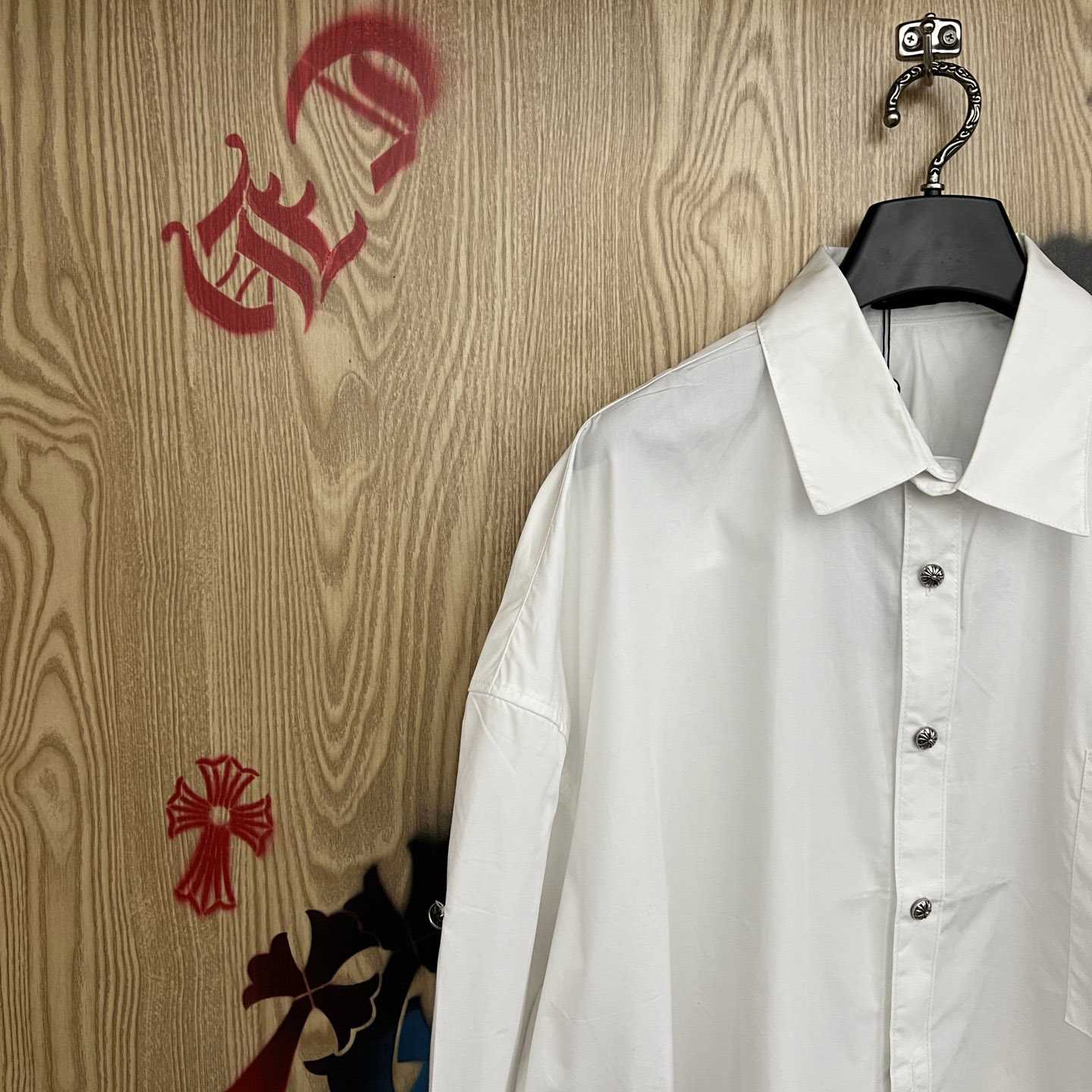Chrome Hearts  Oversized Cross Patch Shirt - DopestKickz