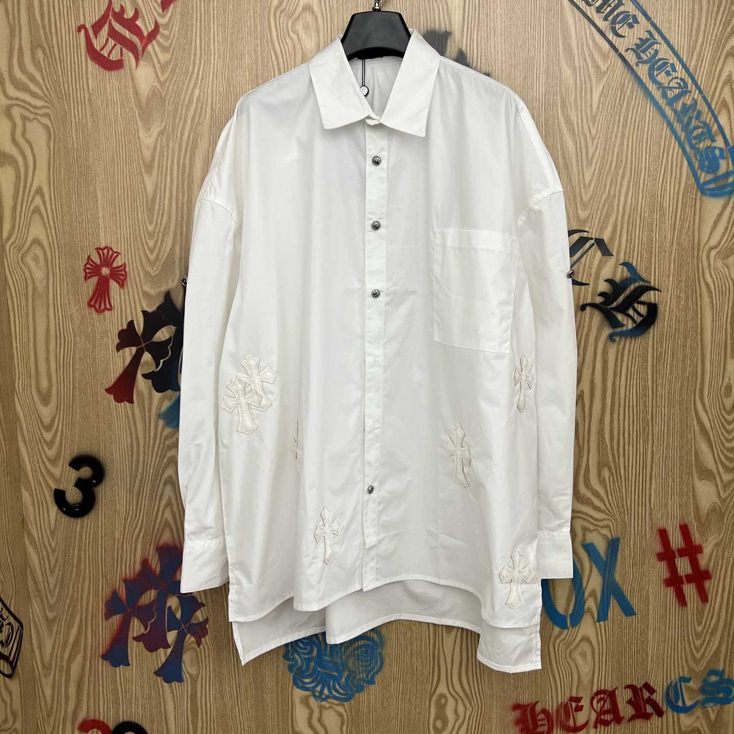 Chrome Hearts  Oversized Cross Patch Shirt - DopestKickz