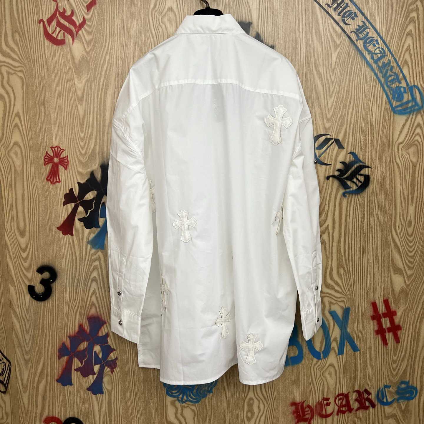 Chrome Hearts  Oversized Cross Patch Shirt - DopestKickz