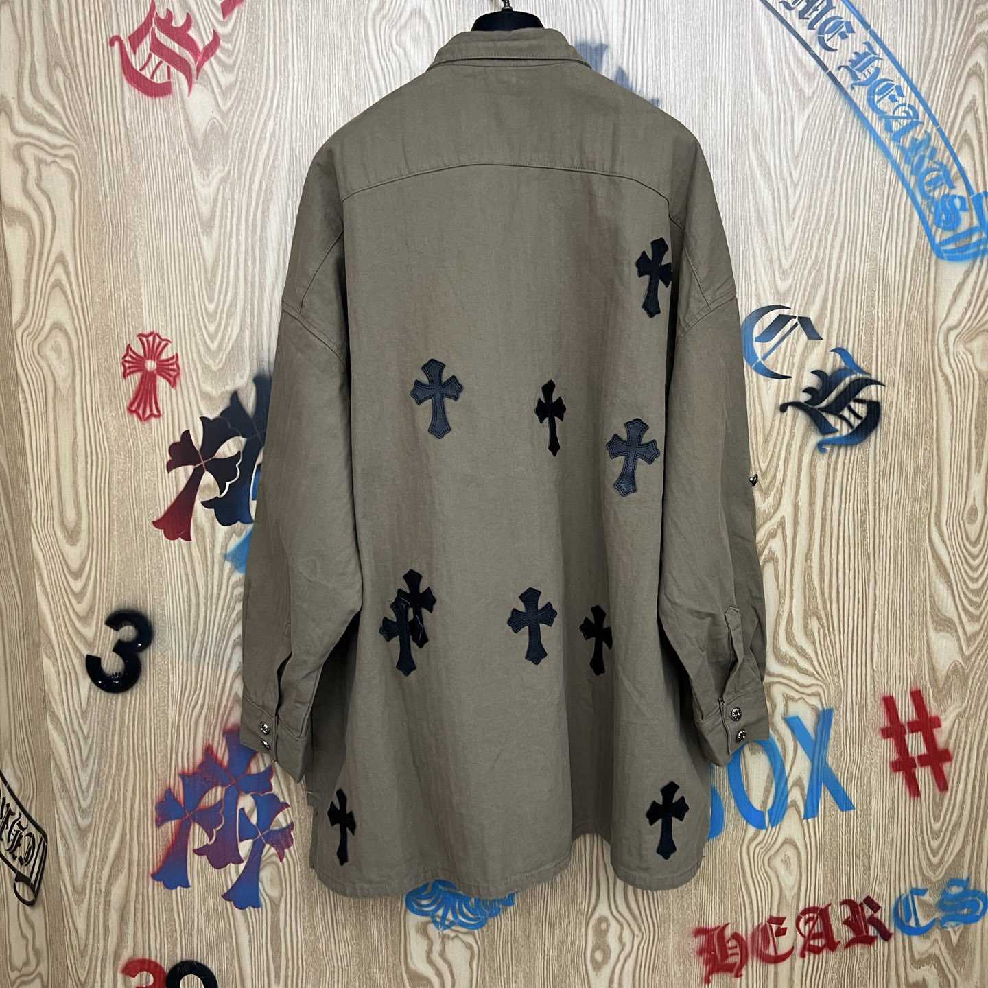 Chrome Hearts  Oversized Cross Patch Shirt - DopestKickz