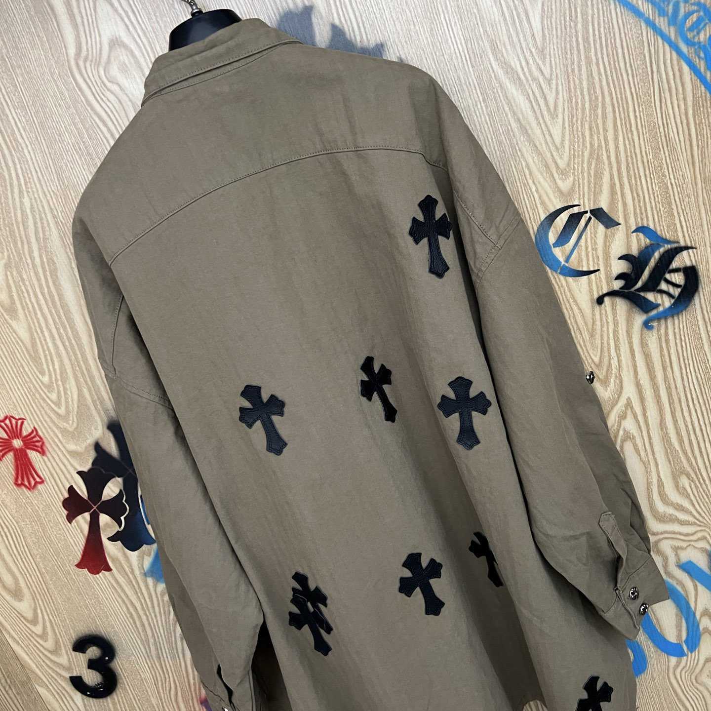 Chrome Hearts  Oversized Cross Patch Shirt - DopestKickz