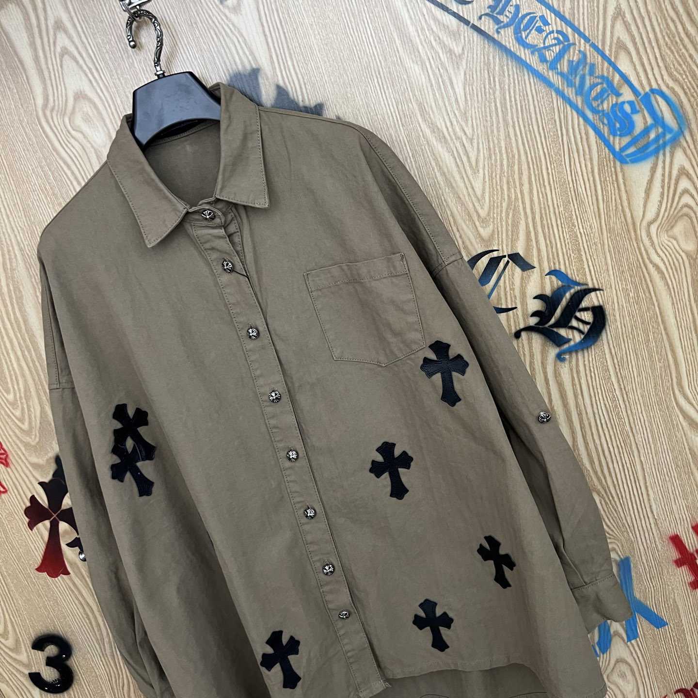 Chrome Hearts  Oversized Cross Patch Shirt - DopestKickz