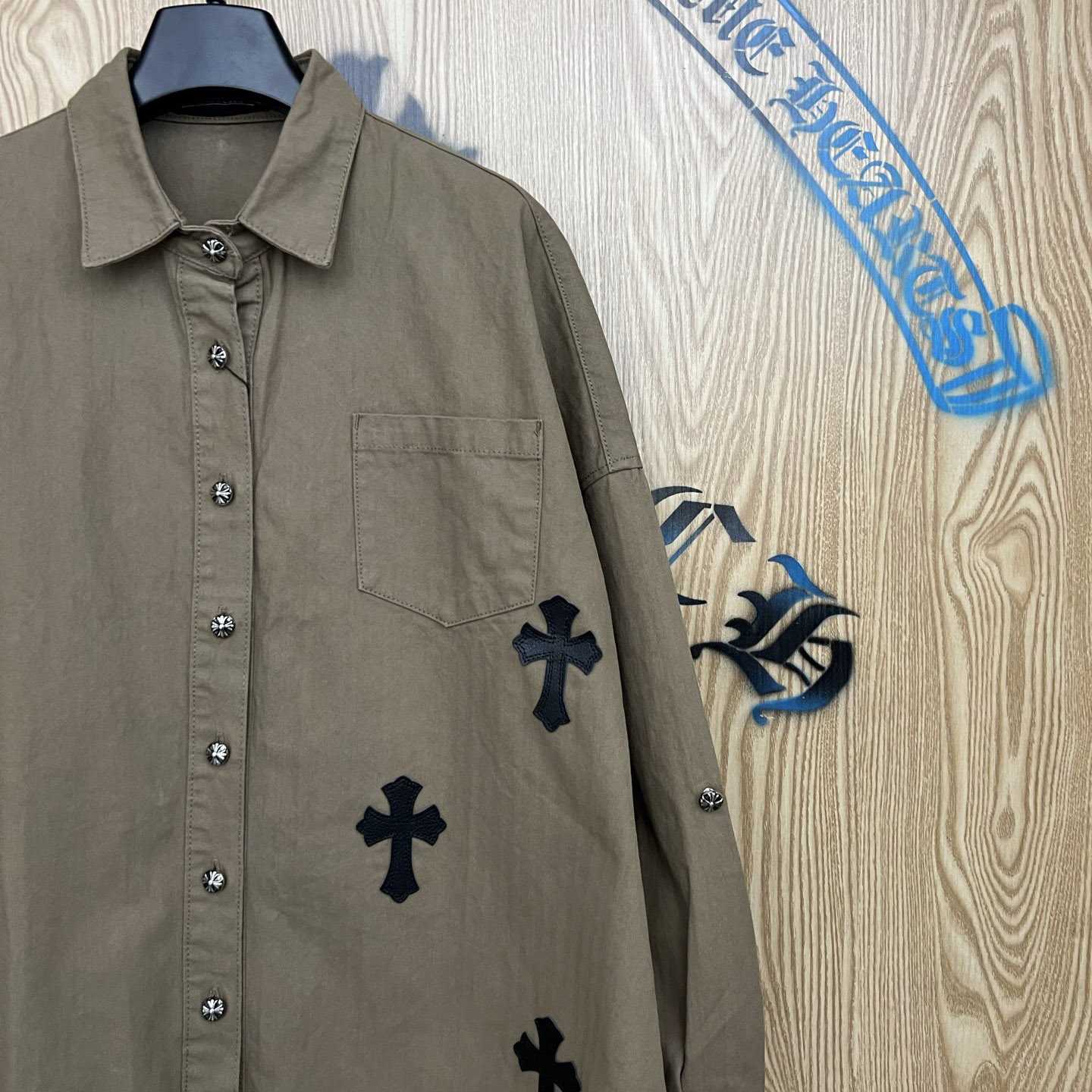 Chrome Hearts  Oversized Cross Patch Shirt - DopestKickz