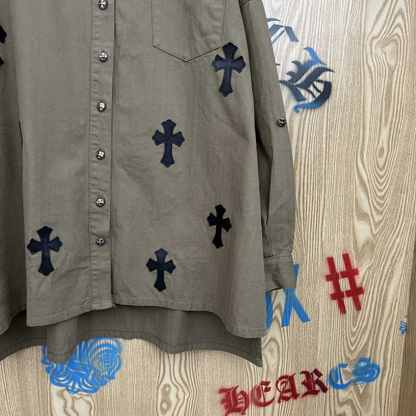 Chrome Hearts  Oversized Cross Patch Shirt - DopestKickz