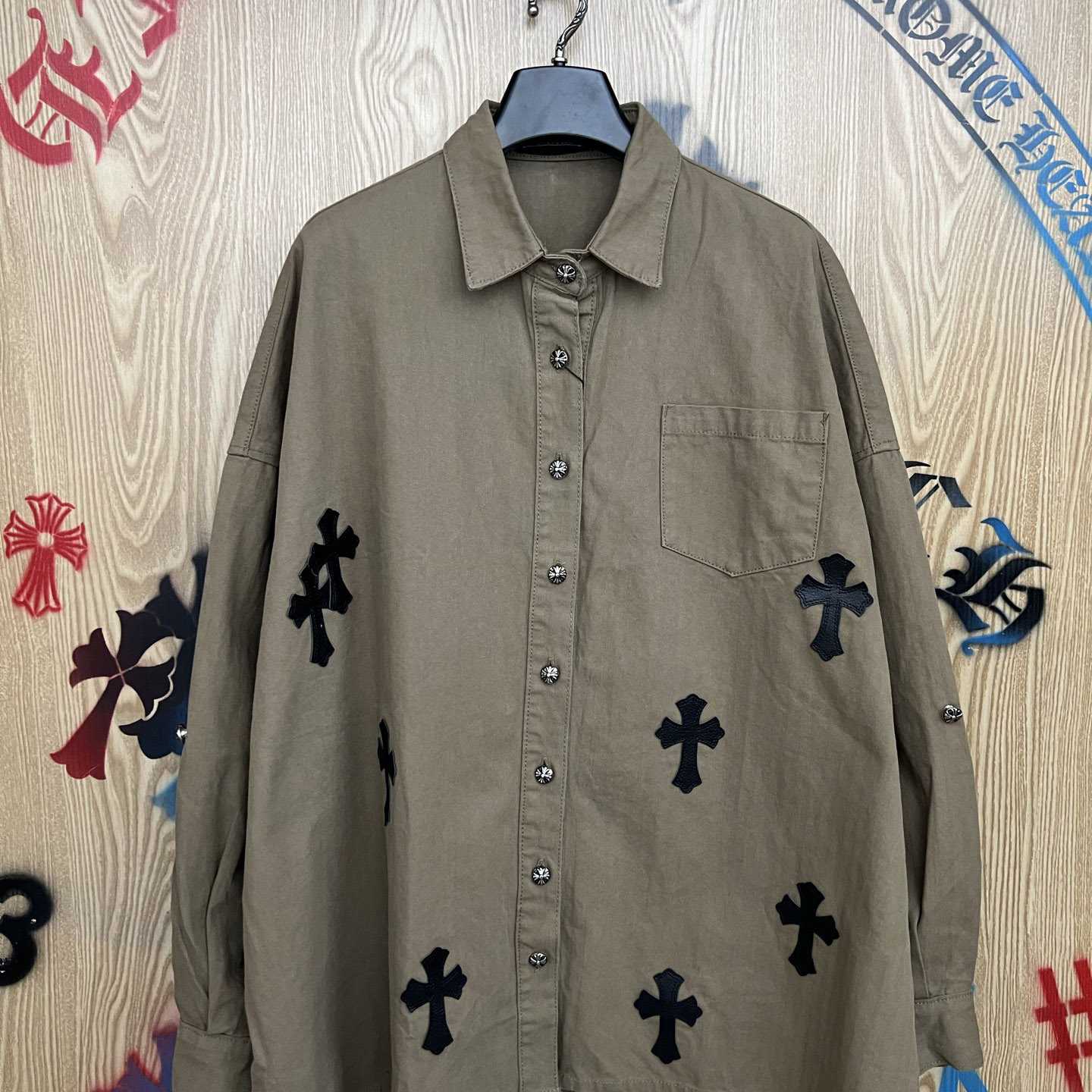 Chrome Hearts  Oversized Cross Patch Shirt - DopestKickz