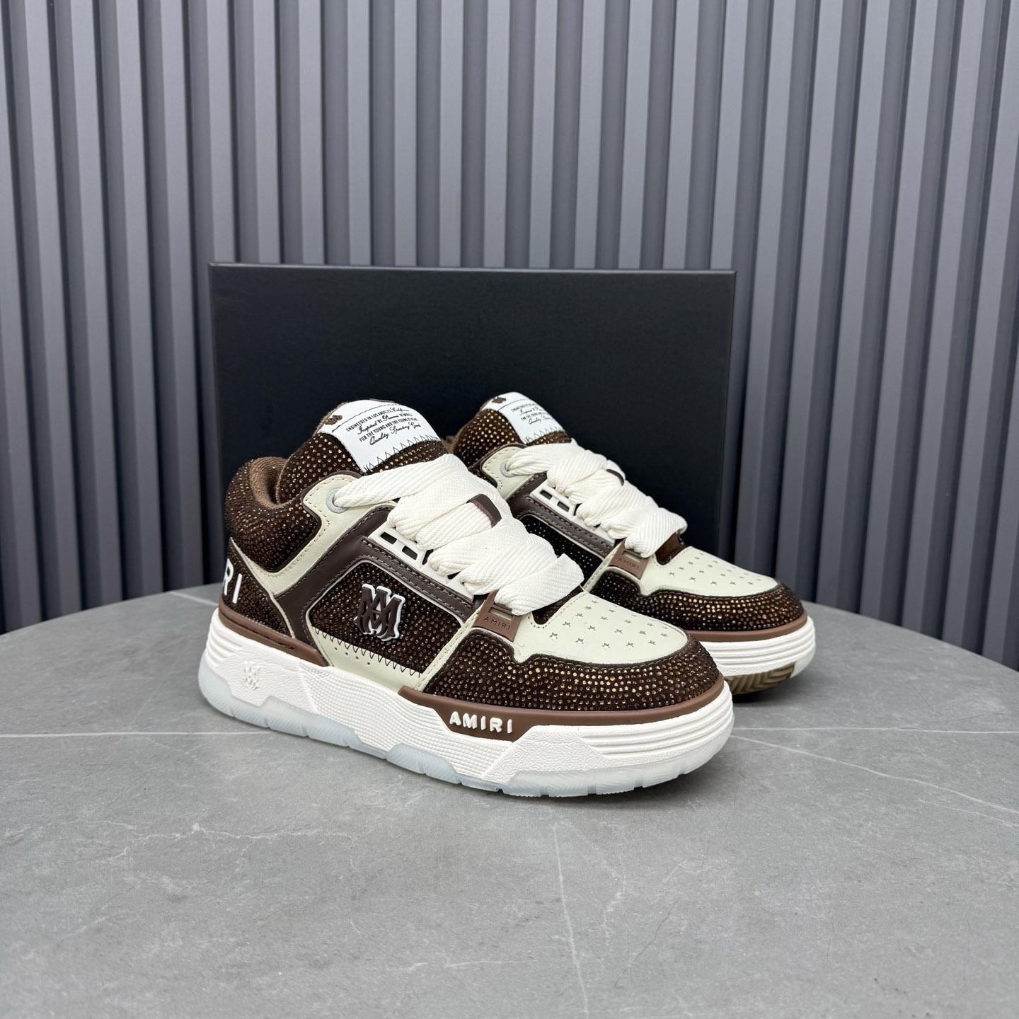 Amiri Brown & Beige Crystal MA-1 Sneakers - DopestKickz